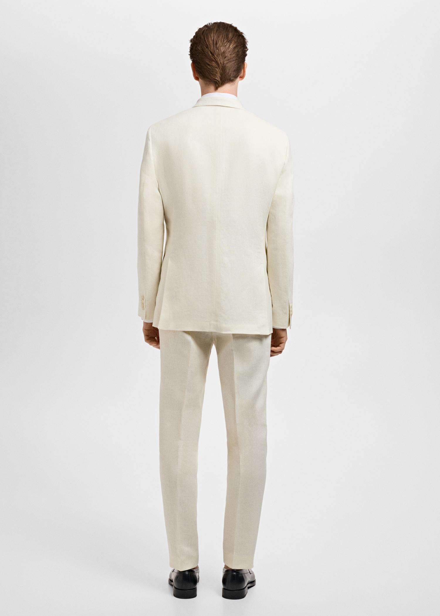 Amalfi 100% linen slim-fit double-breasted suit blazer - Men | MANGO USA Product Image