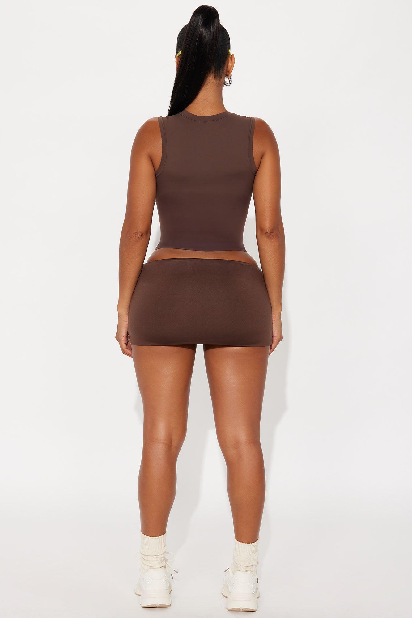 Second Skin Double Lined Muscle Tank - Chocolate Female Product Image
