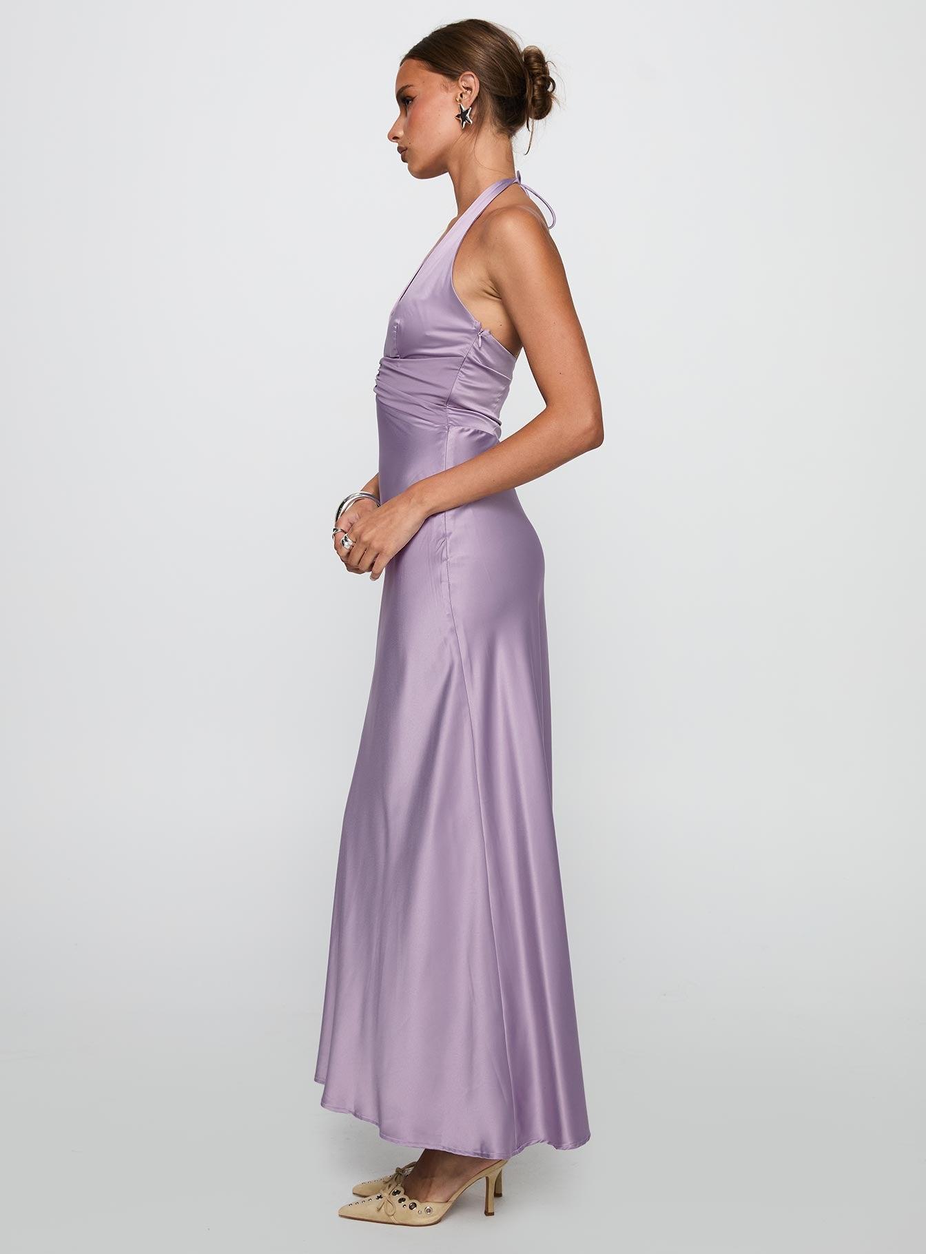 Rousseau Halter Maxi Dress Mauve Product Image