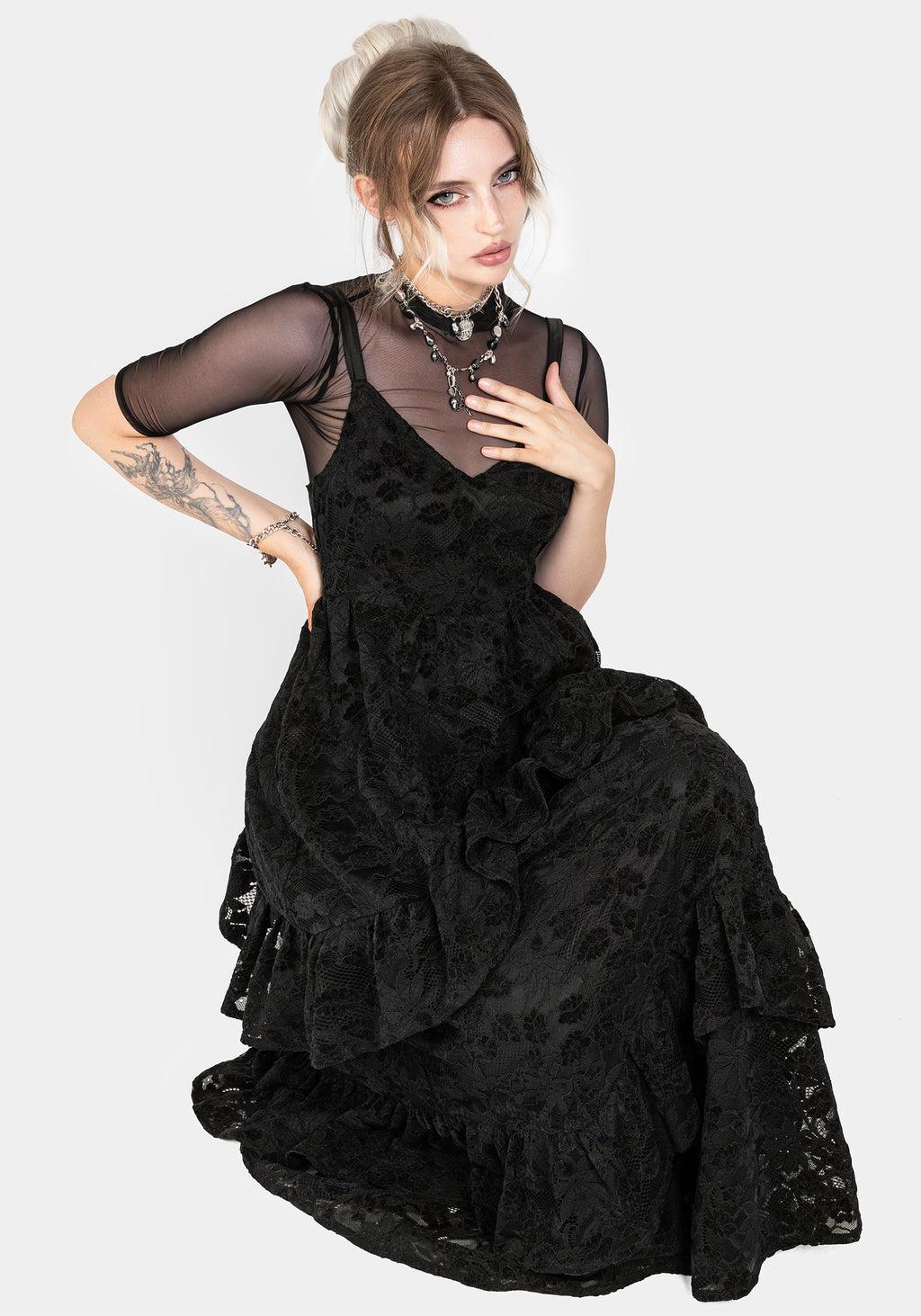 Dauphine Tiered Lace Midaxi Dress Product Image