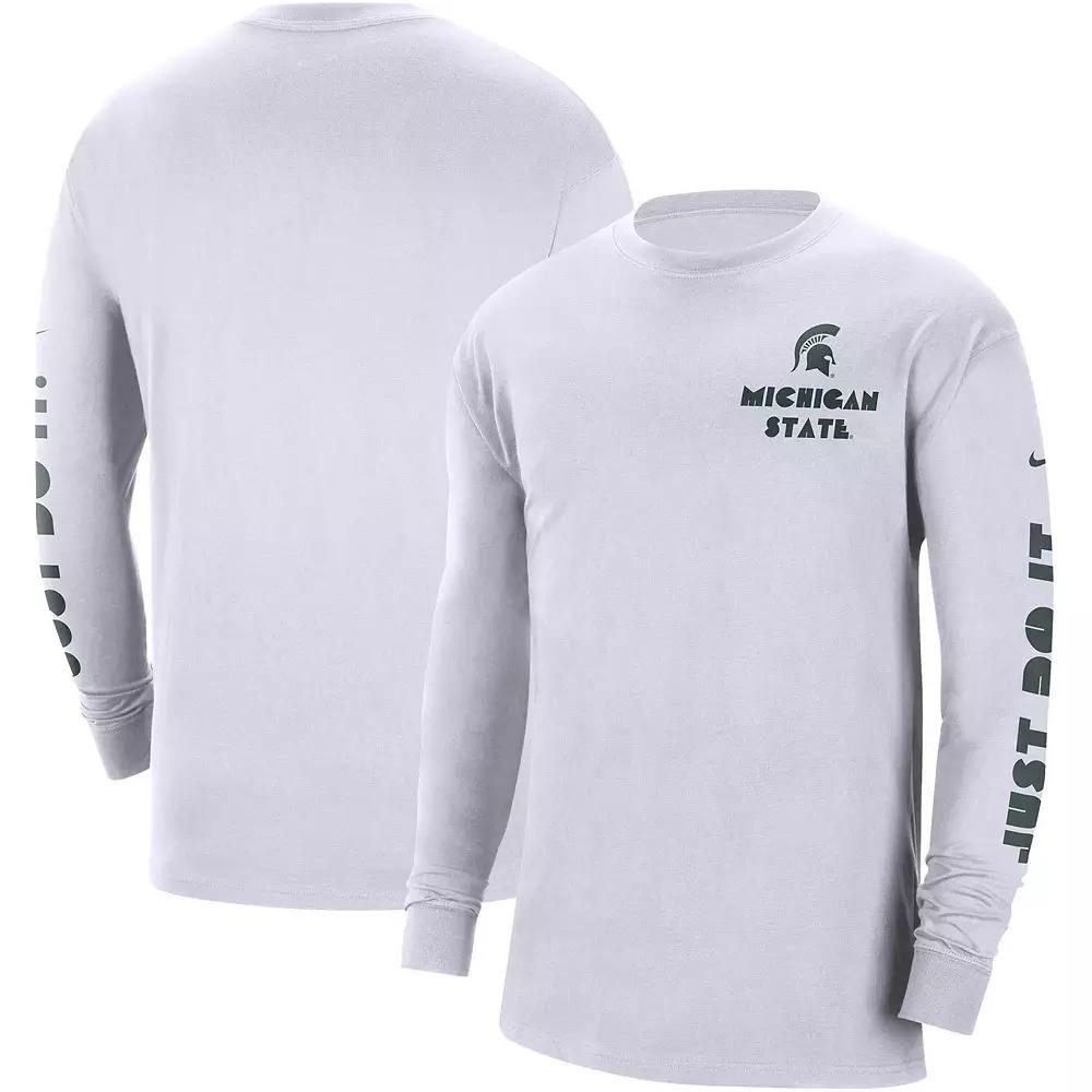 Men's Nike White Michigan State Spartans Heritage Max 90 Long Sleeve T-Shirt, Size: Medium Product Image