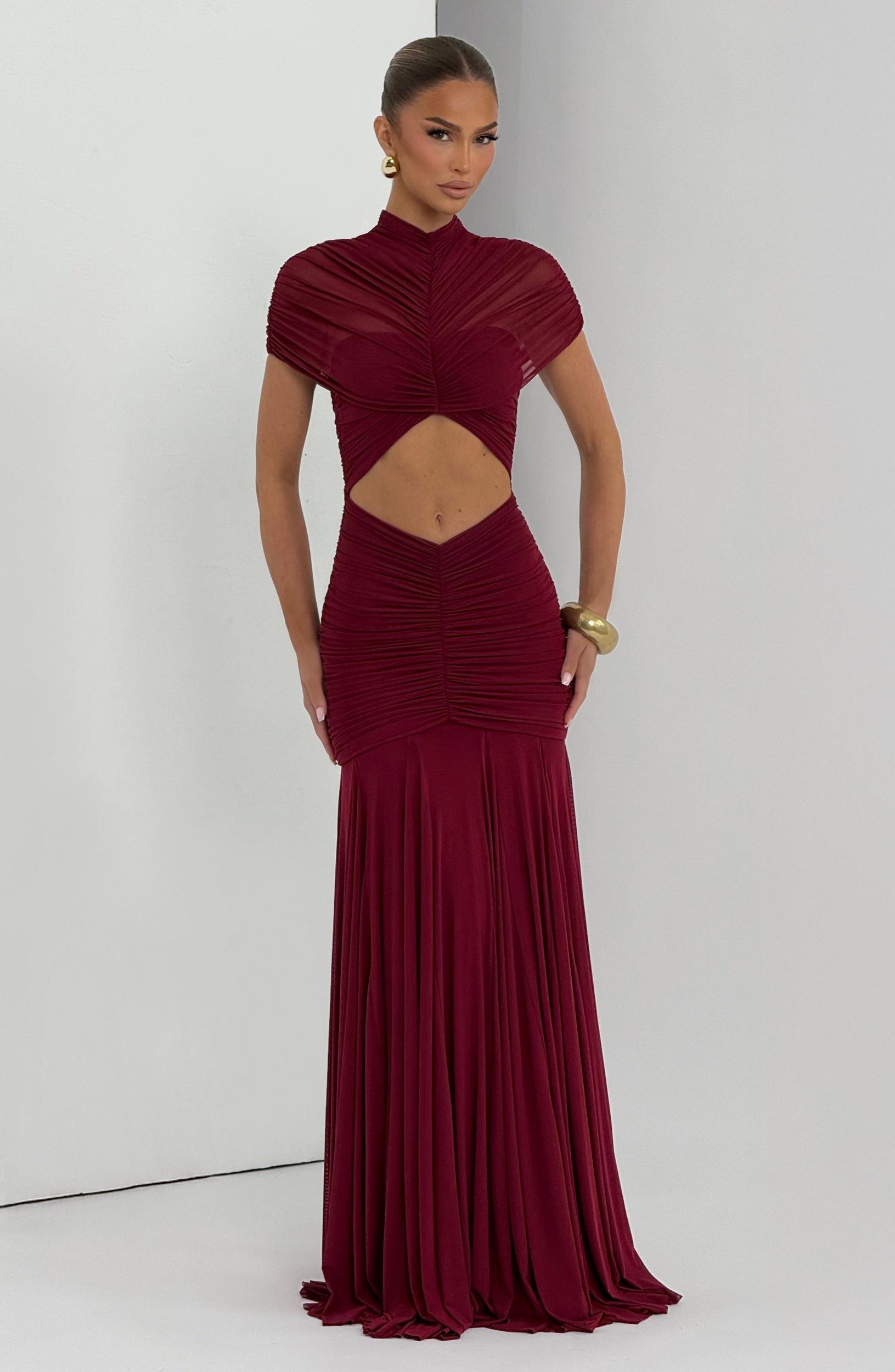 Jaya Maxi Dress - Burgundy Product Image
