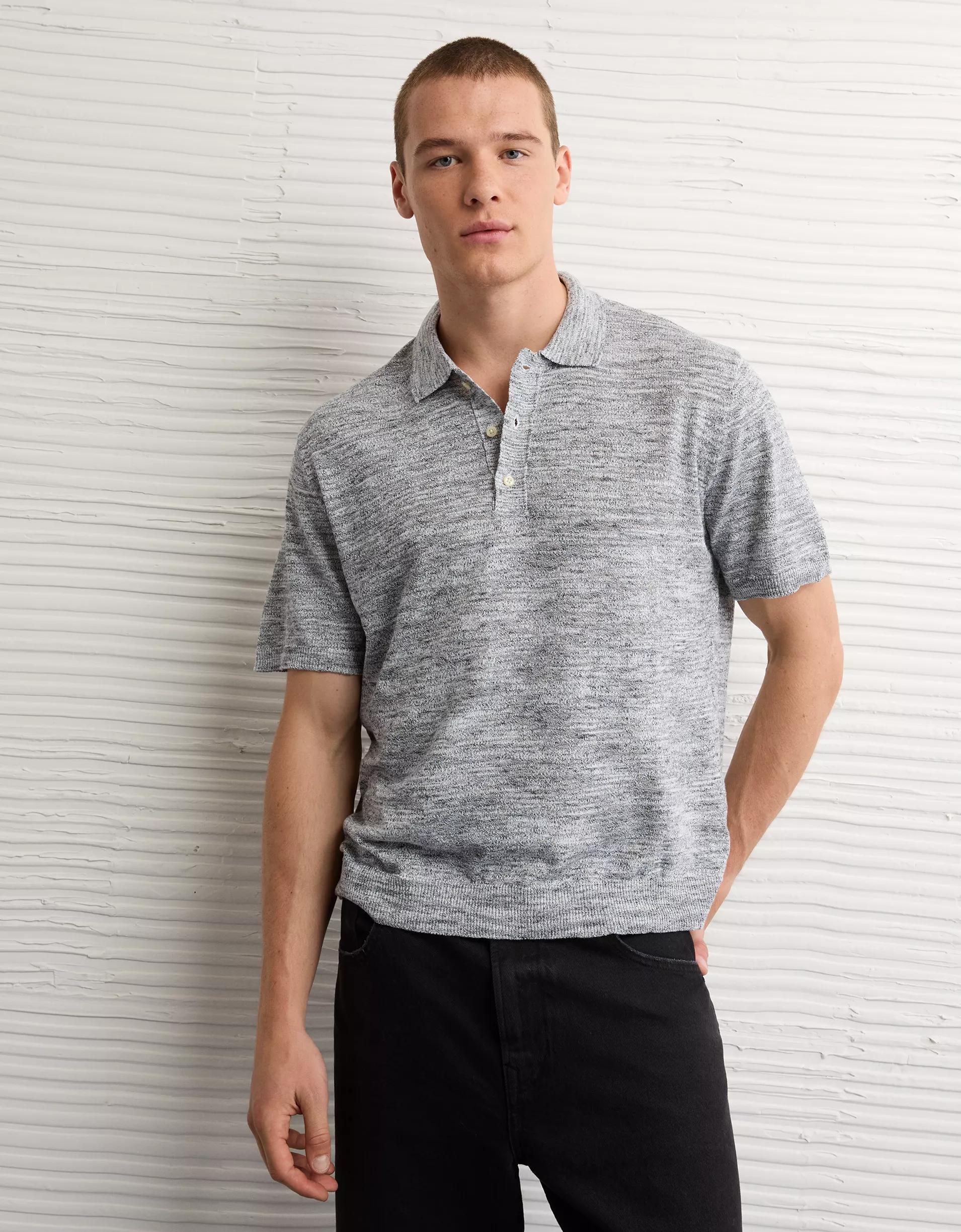 AE Space Dye Sweater Polo Shirt Product Image