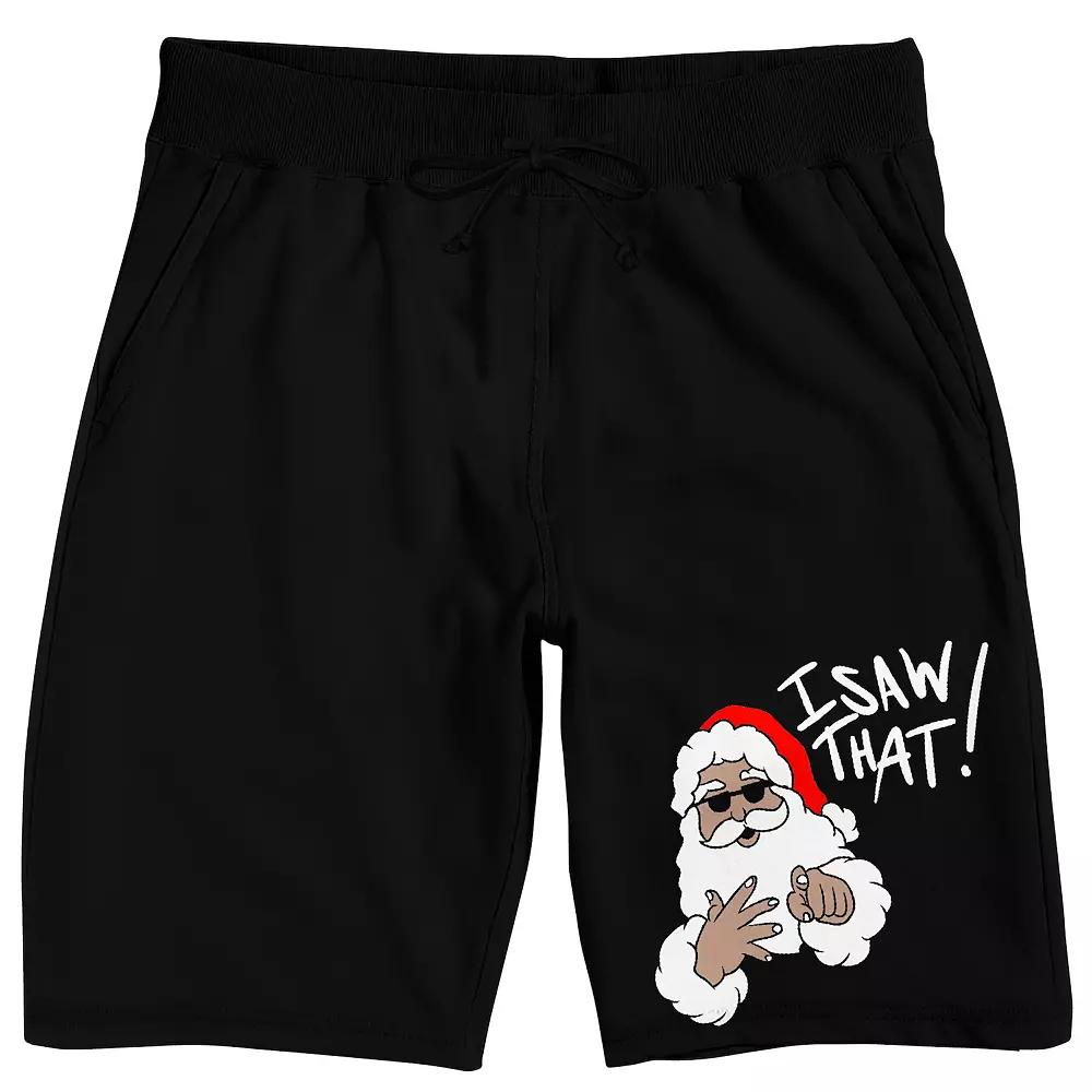 Men's Christmas Humor I Saw Pajama Shorts,  Product Image