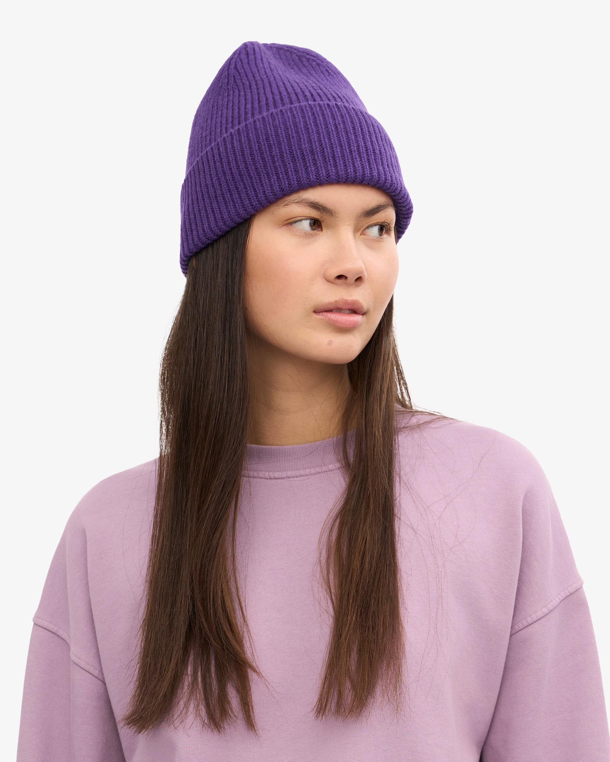 Merino Wool Beanie - Ultra Violet Product Image