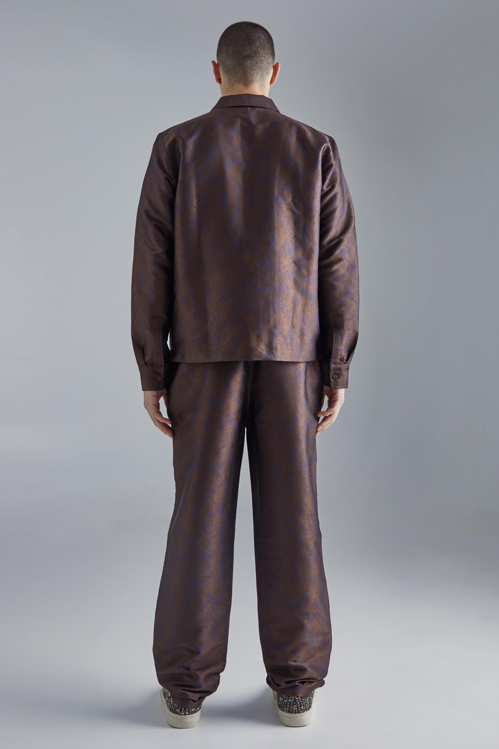 Marl Fabric Interest Straight Pants | boohooMAN USA Product Image