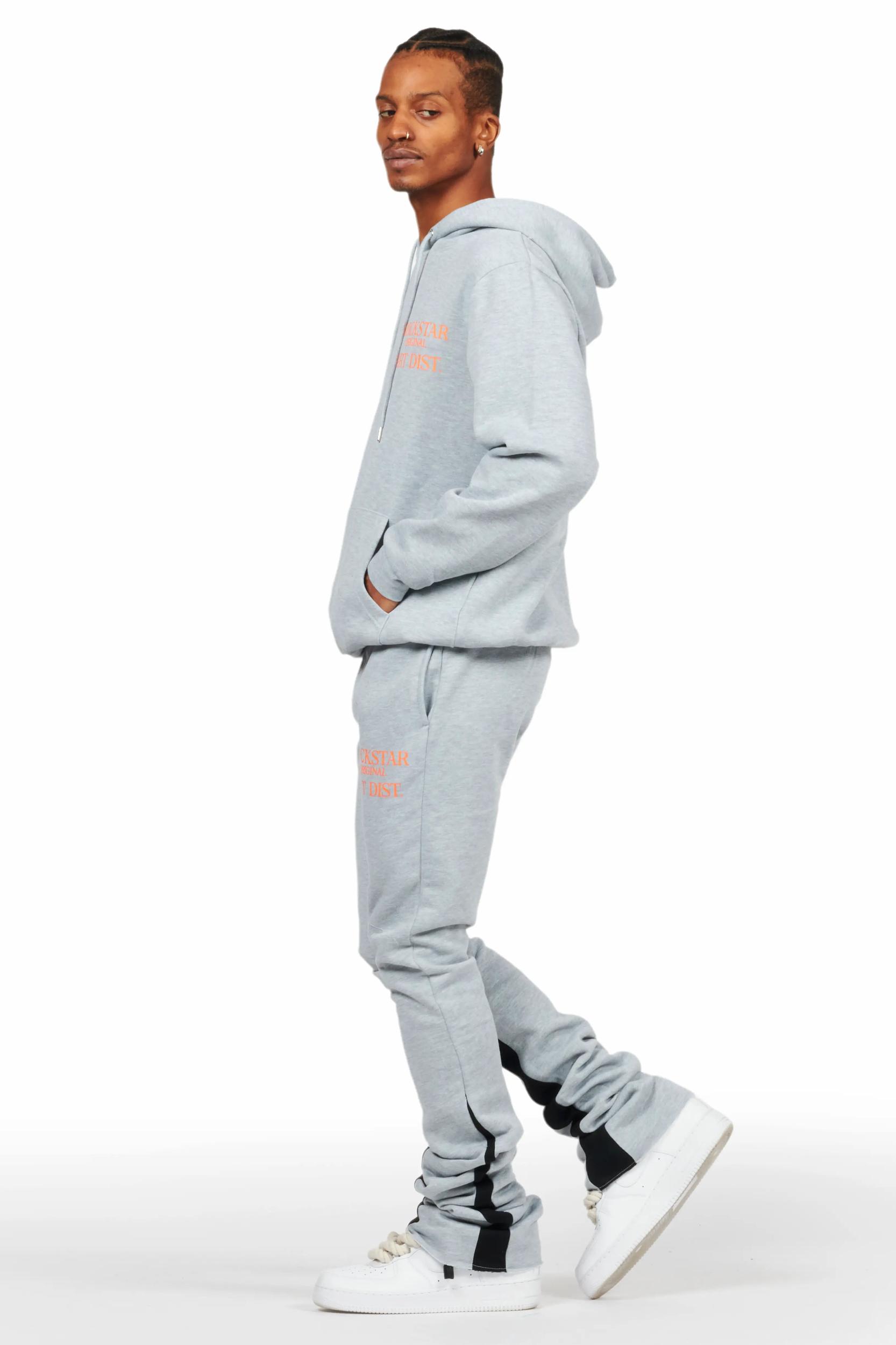 Briggs Heather Grey Hoodie/Super Stacked Flare Track Set Male Product Image