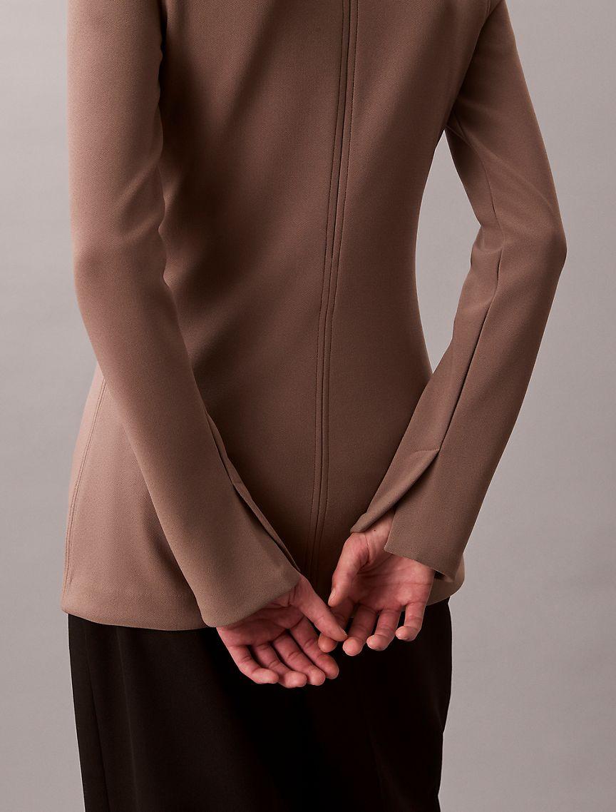 Tailored Knit Slim Tunic Top Product Image