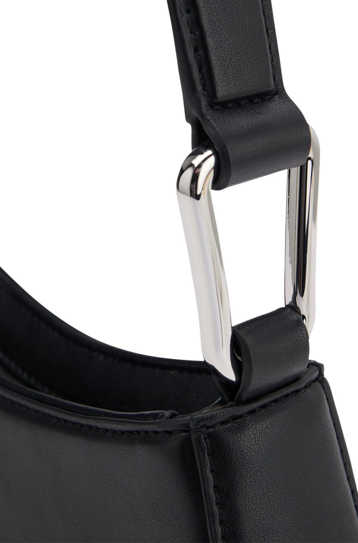 HUGO - Hobo bag in faux leather with logo lettering - Black Product Image