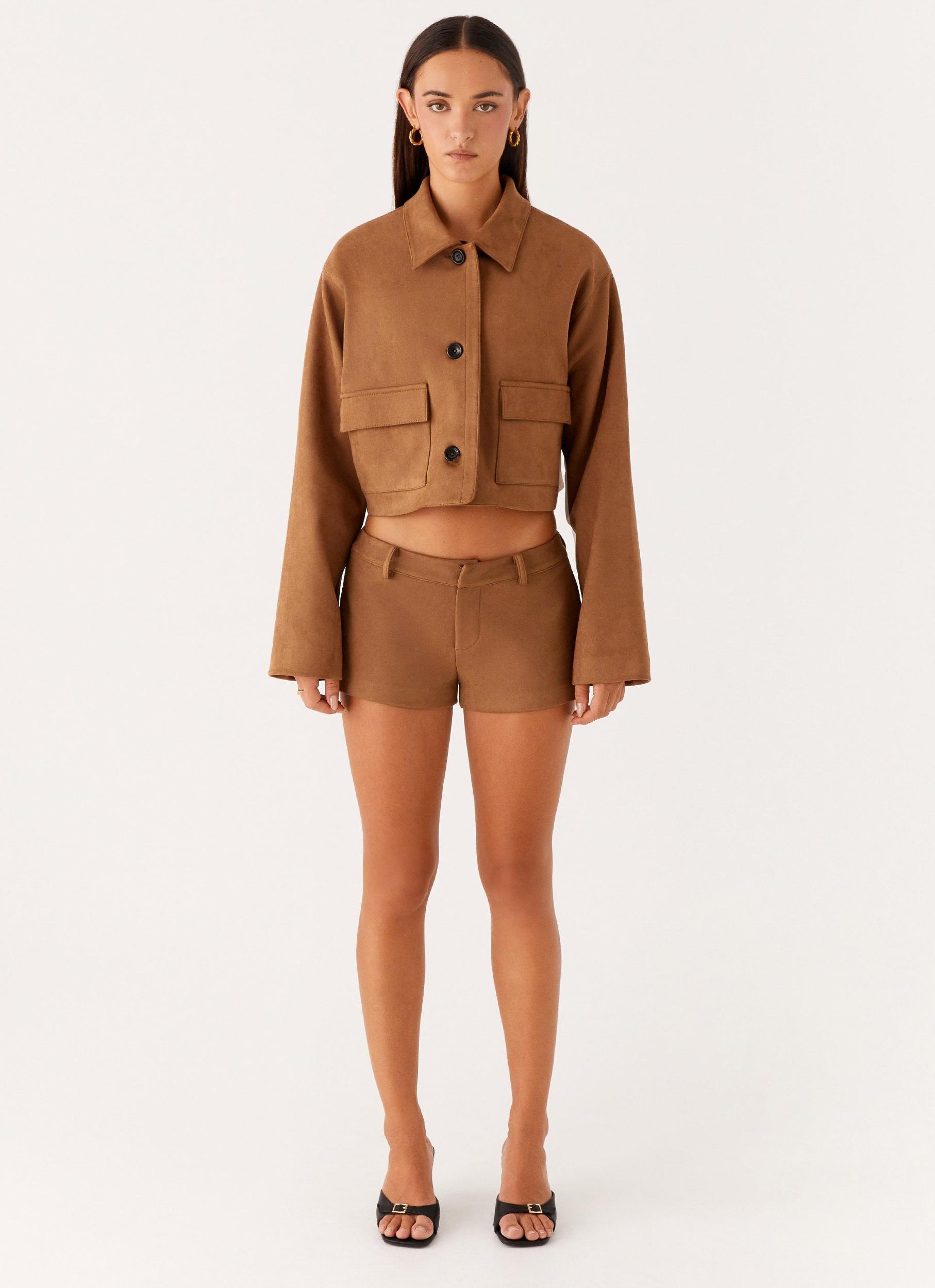 Gio Mini Shorts - Brown Product Image