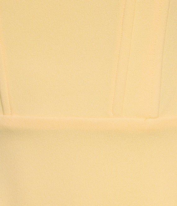 Dear Moon Scuba Crepe Spaghetti Strap Square Neck Corset Tie Back Double Ruffle Dress Product Image