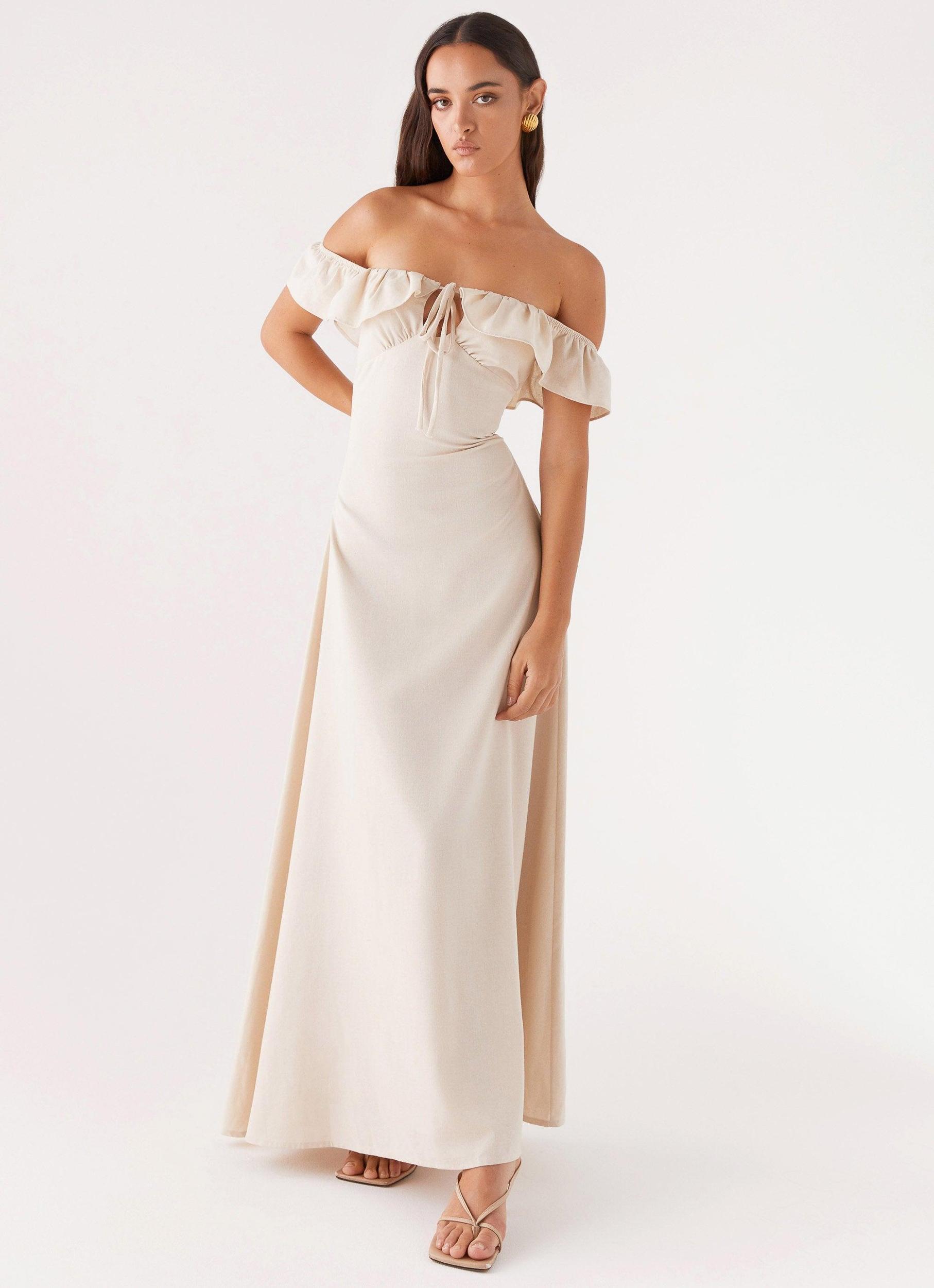 Amarosa Linen Maxi Dress - Natural Product Image