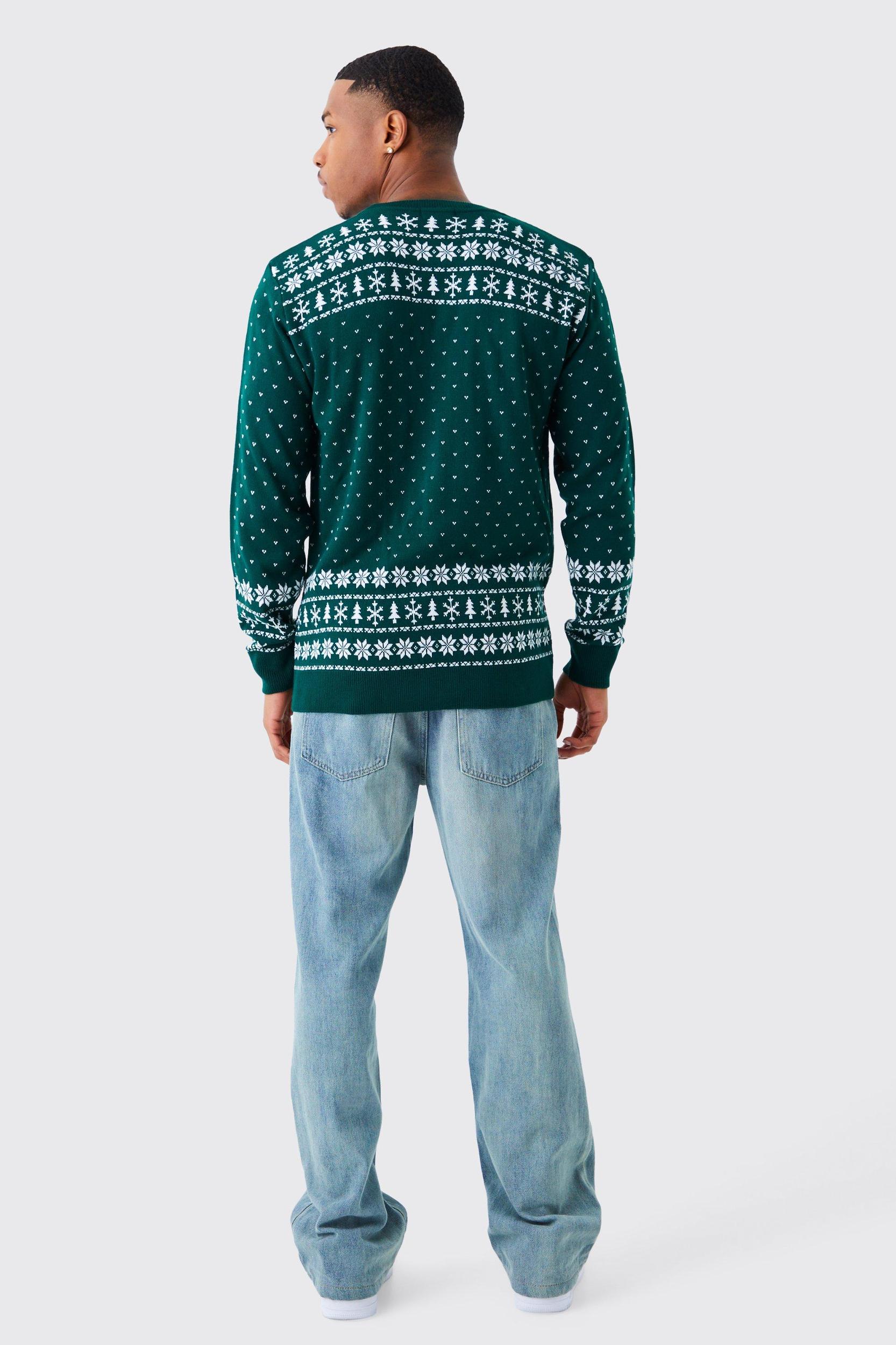 99 Problems Christmas Sweater | boohooMAN USA Product Image