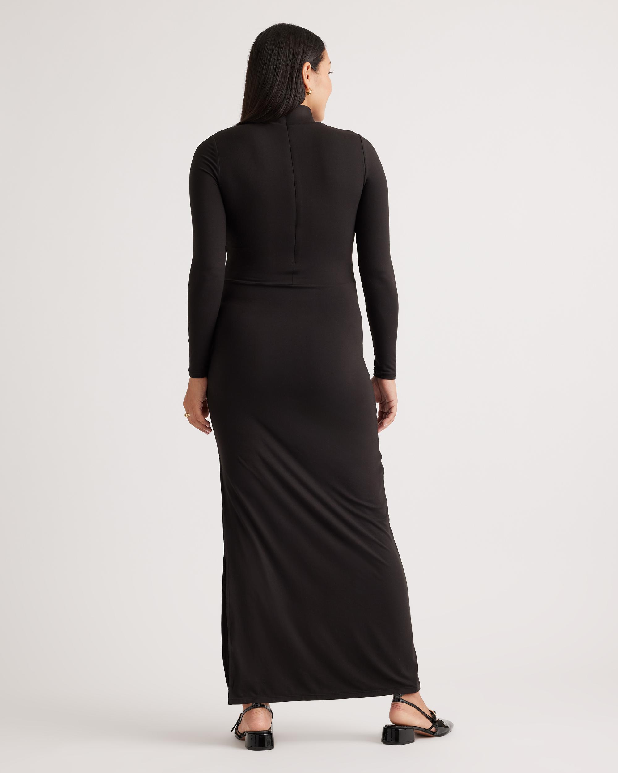 Quince | Women's Recycled Knit Maternity Mock Neck Maxi Dress Recycled Polyester Product Image