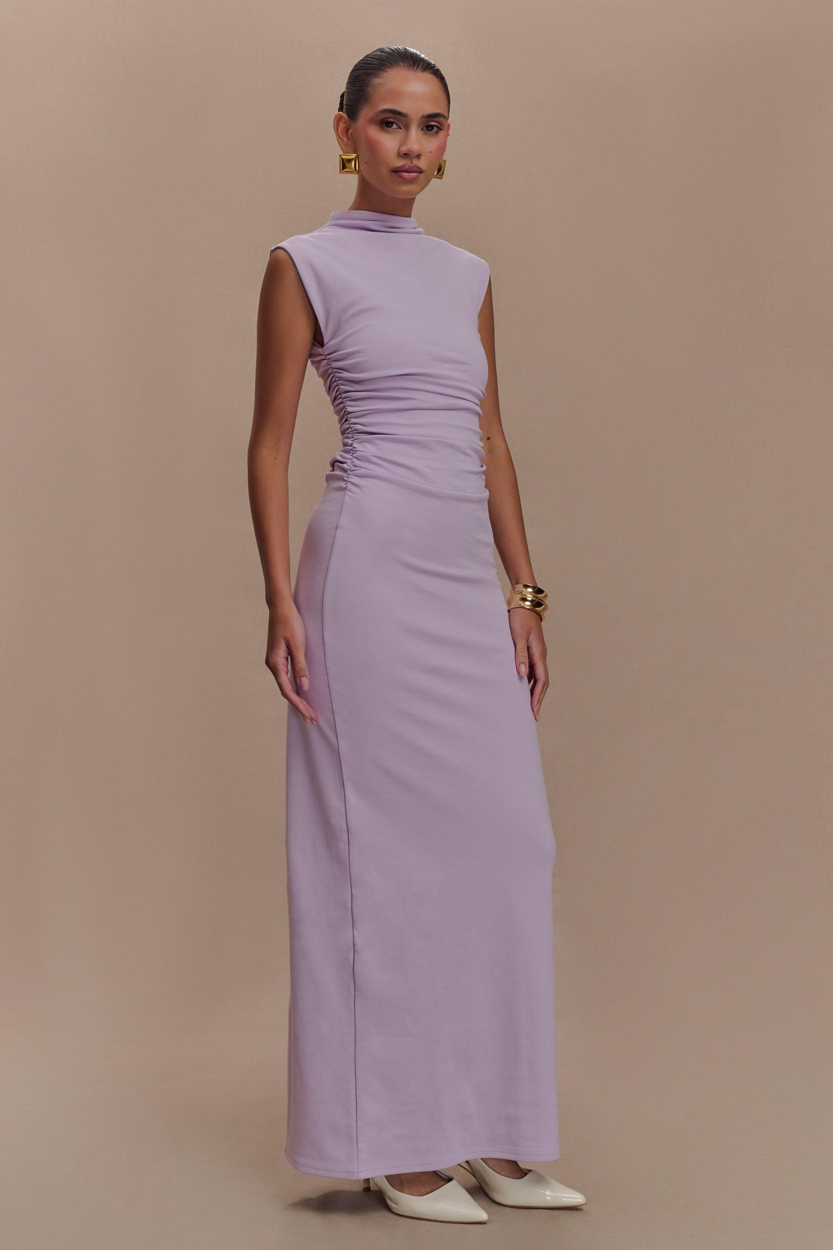 Elliot High Neck Sleeveless Maxi Dress - Lilac Product Image