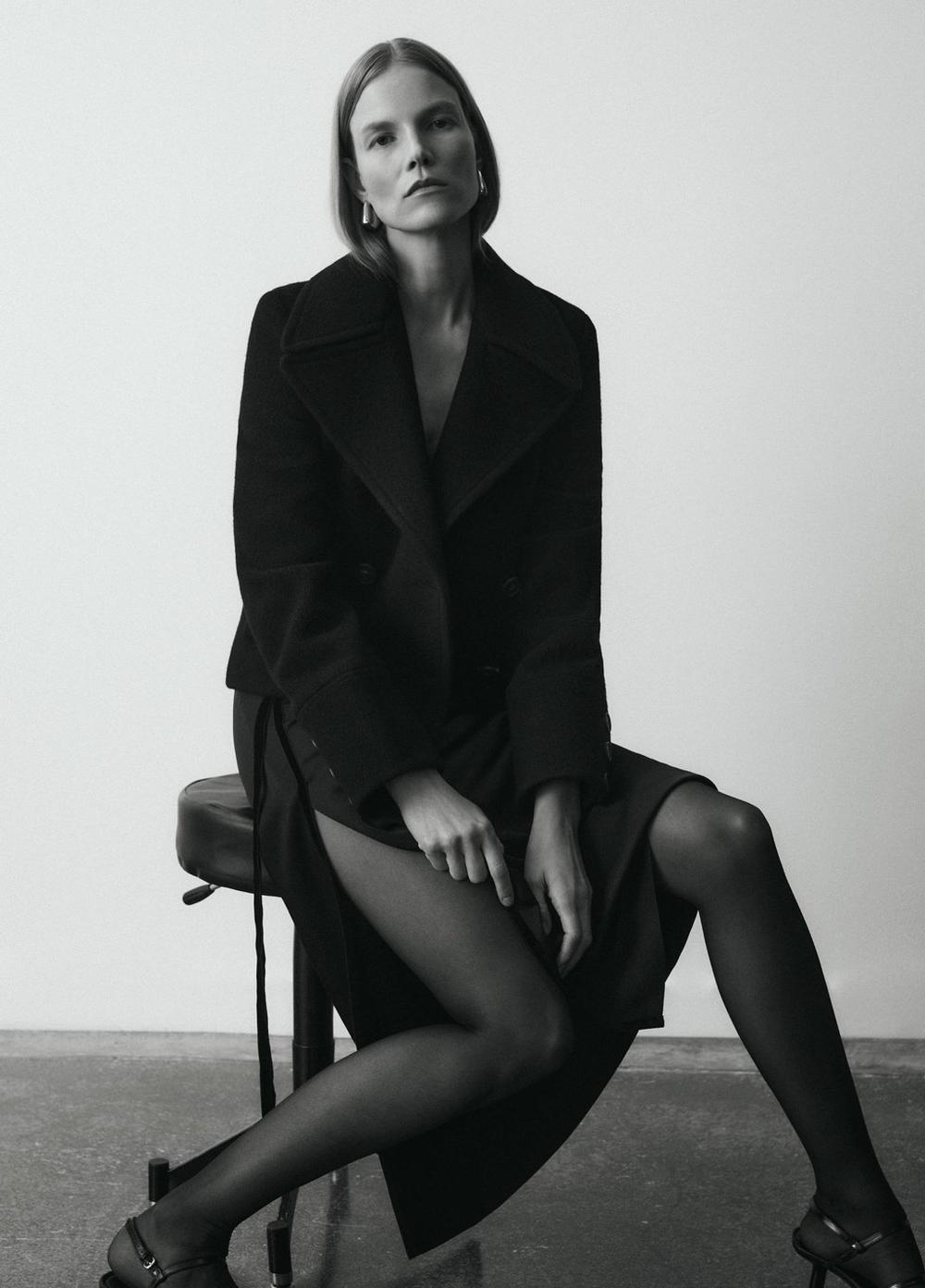 Italian Wool Cropped Peacoat Product Image