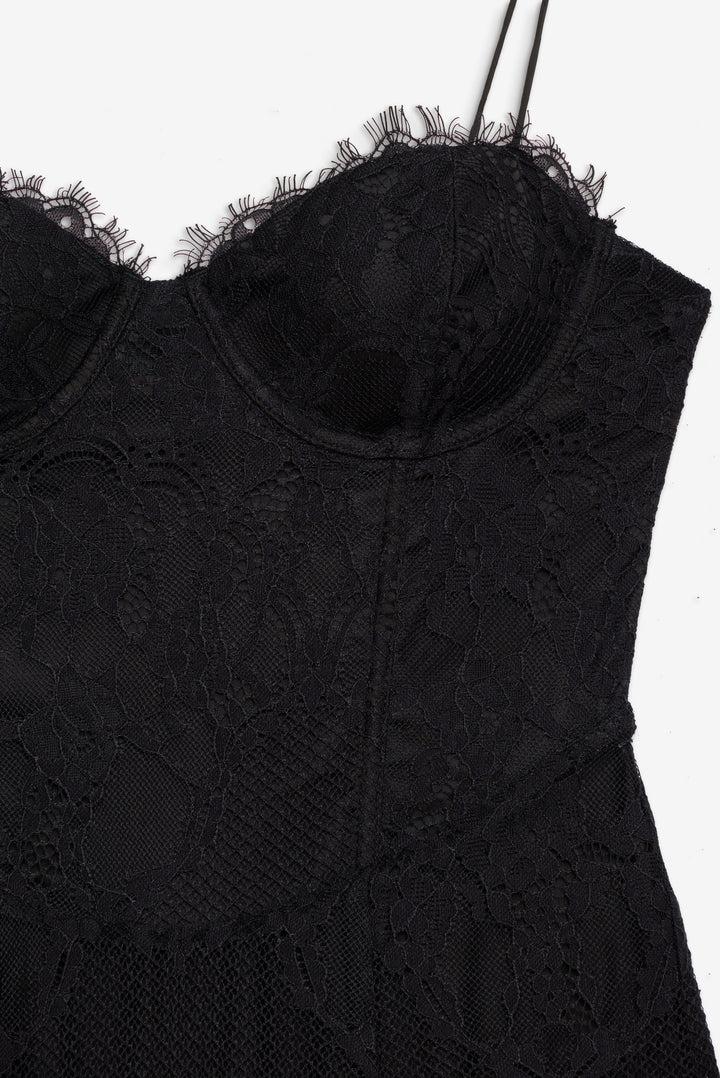 Shirley Lace Maxi Dress — Black Product Image