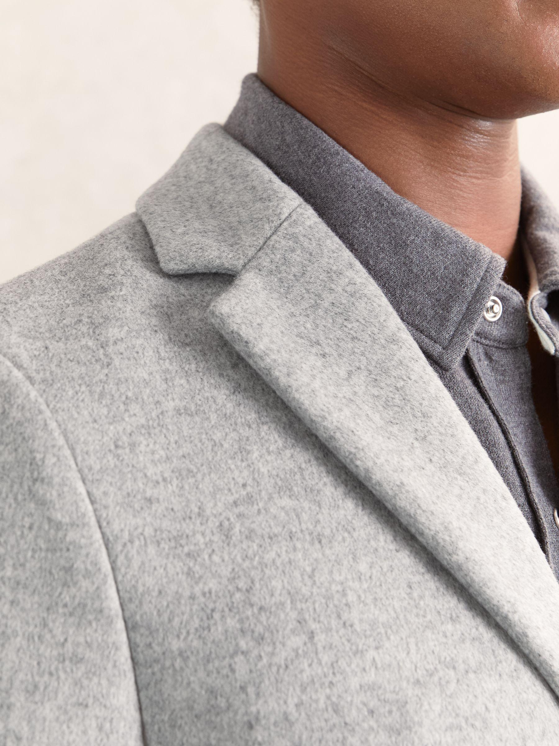 Wool-Blend Single-Breasted Overcoat in Soft Grey Product Image