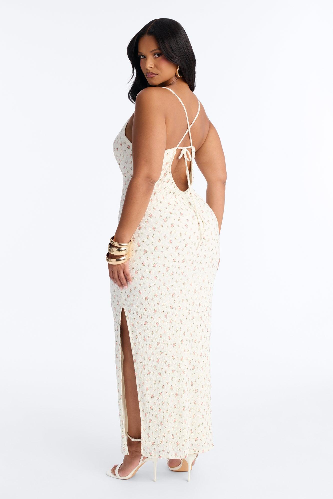 Iliana Floral Lace Maxi Dress - White/combo Female Product Image
