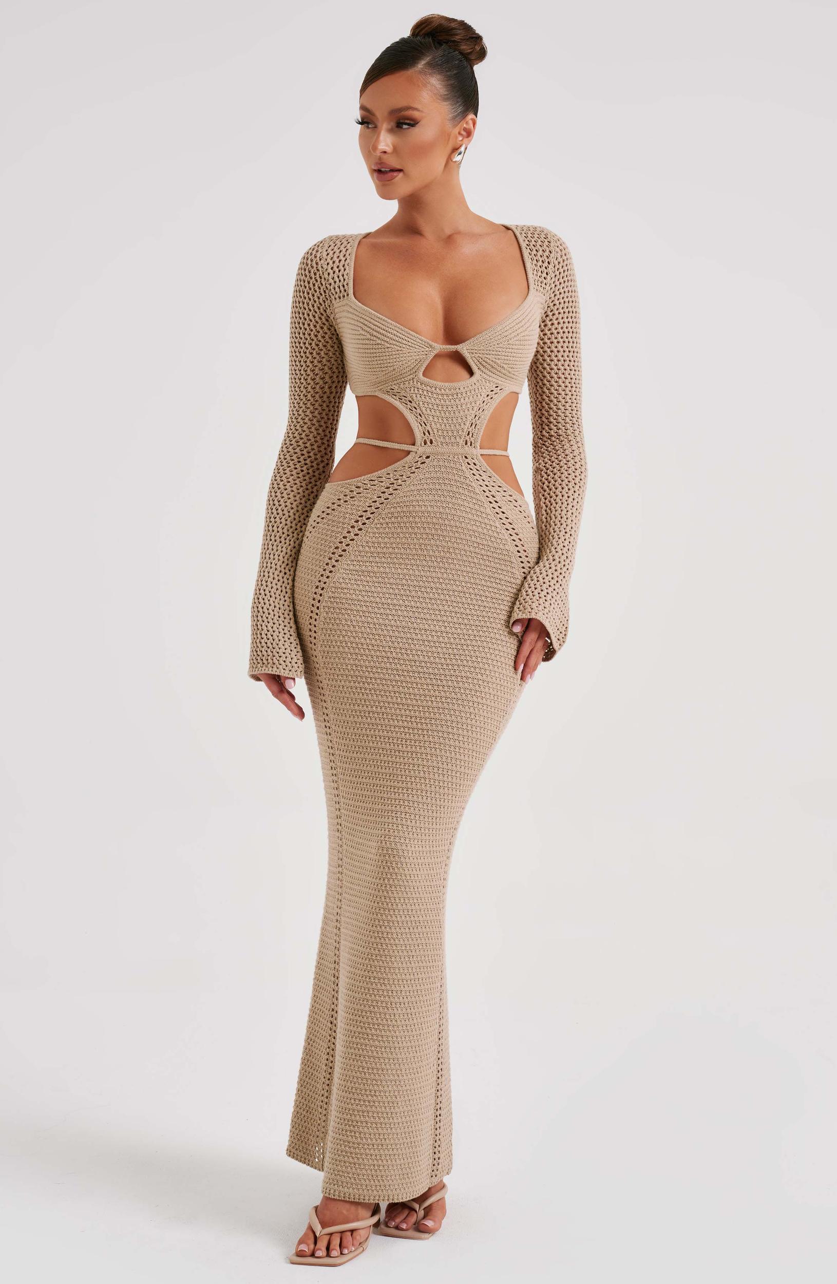 Nadine Maxi Dress - Beige Product Image