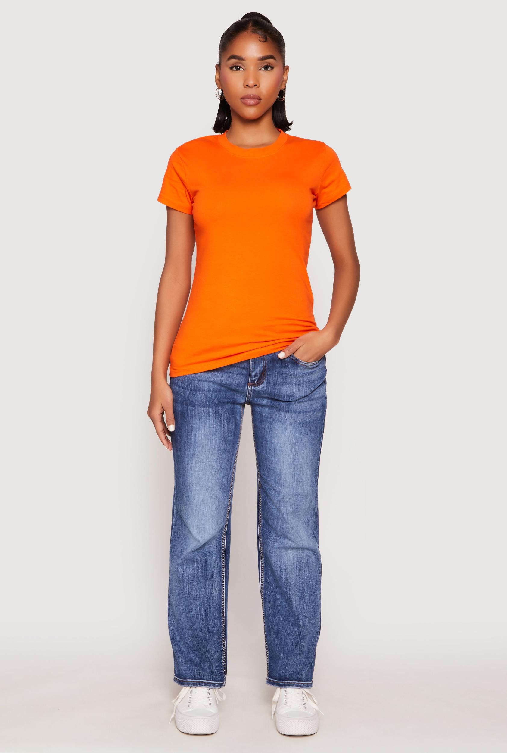 Womens High Neck Short Sleeve Tee Product Image
