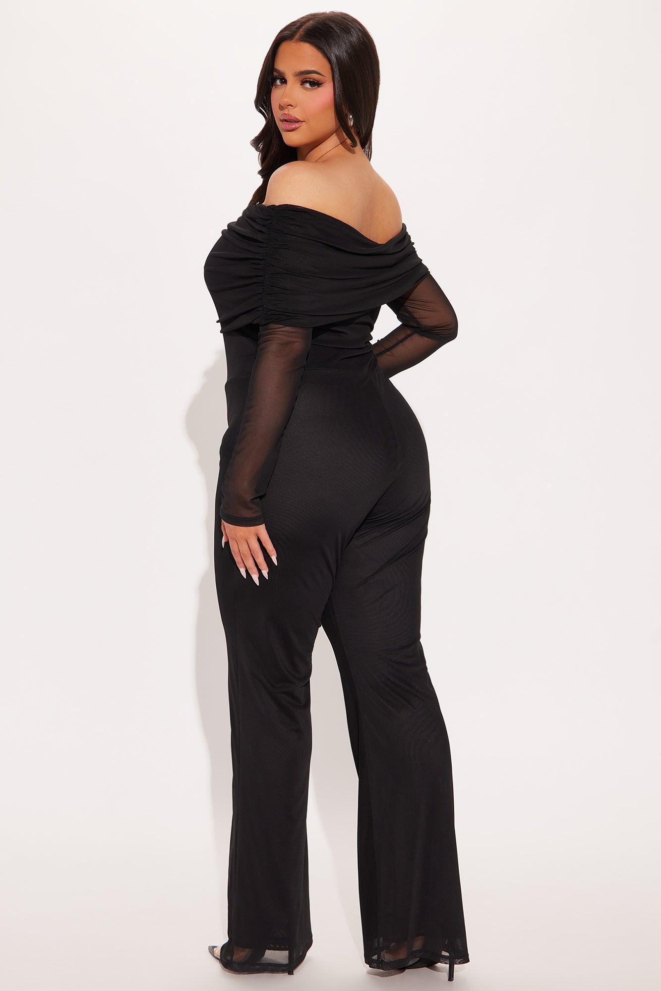 Cheers With Me Mesh Jumpsuit - Black Product Image