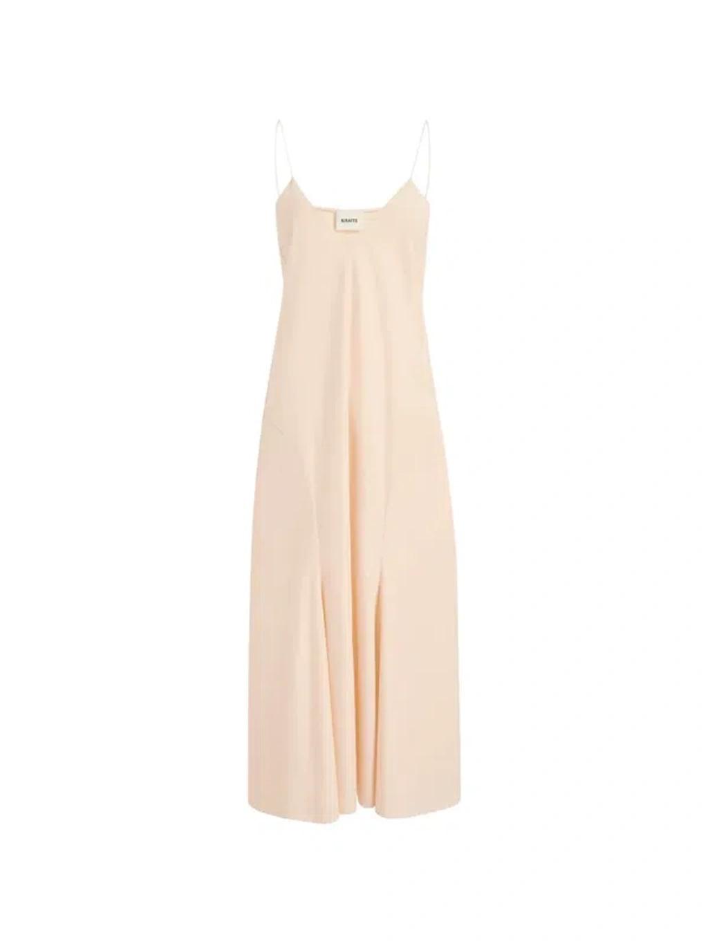 KHAITE Iben Sleeveless Cotton Midi Dress In Neutral Product Image