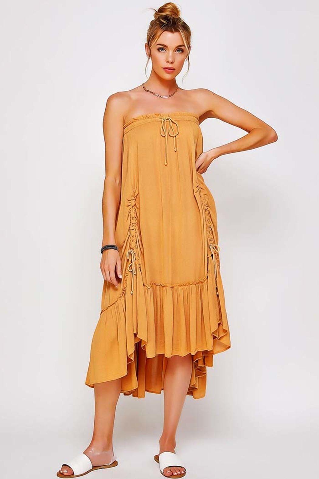 Convertible Skirt Dress Ruched Pleated Product Image