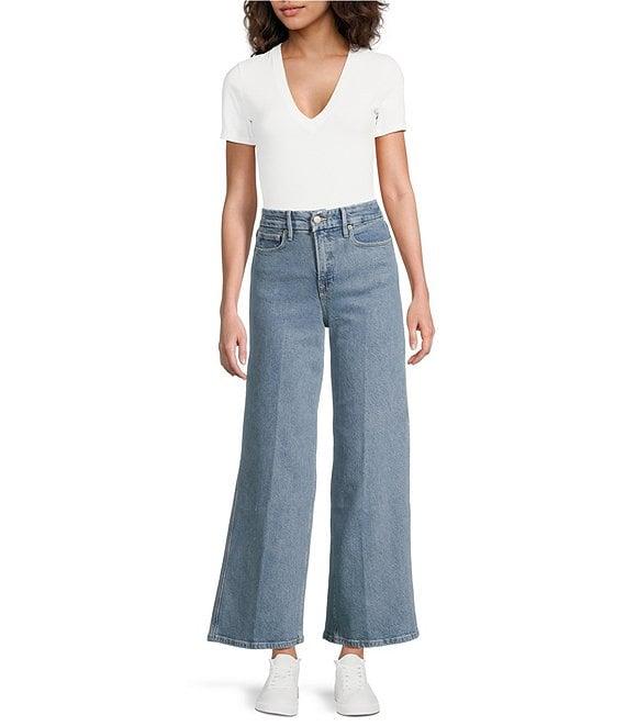 Good American Soft Tech Good Skate Cropped Wide Leg Jeans Product Image