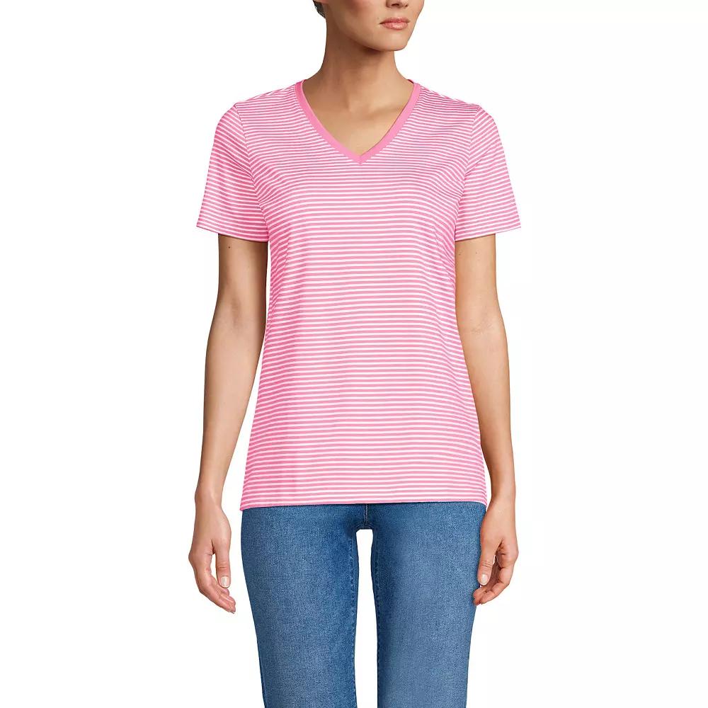 Petite Lands' End Relaxed-Fit Supima Cotton V-Neck Tee, Women's,  Product Image