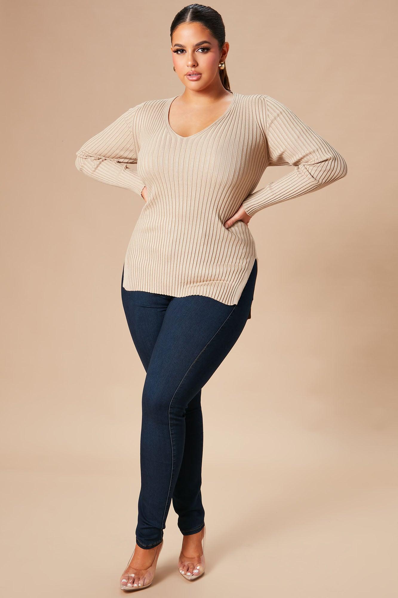 Giving Me The Feels Sweater - Khaki Female Product Image