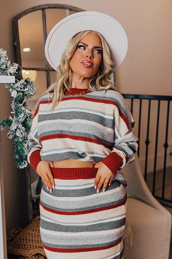 Mulled Wine Stripe Sweater Curves Product Image