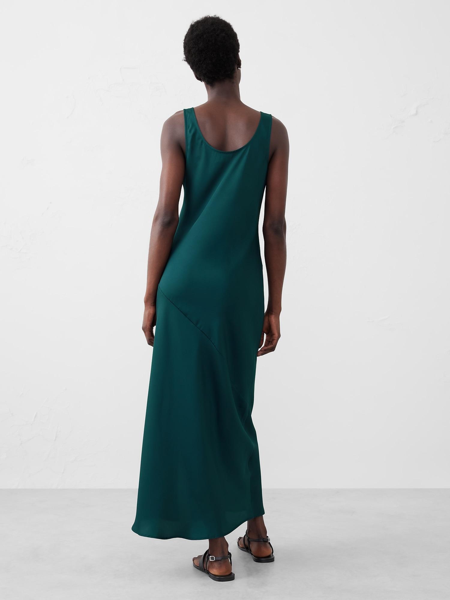 Silky Twill Slit Maxi Dress Product Image