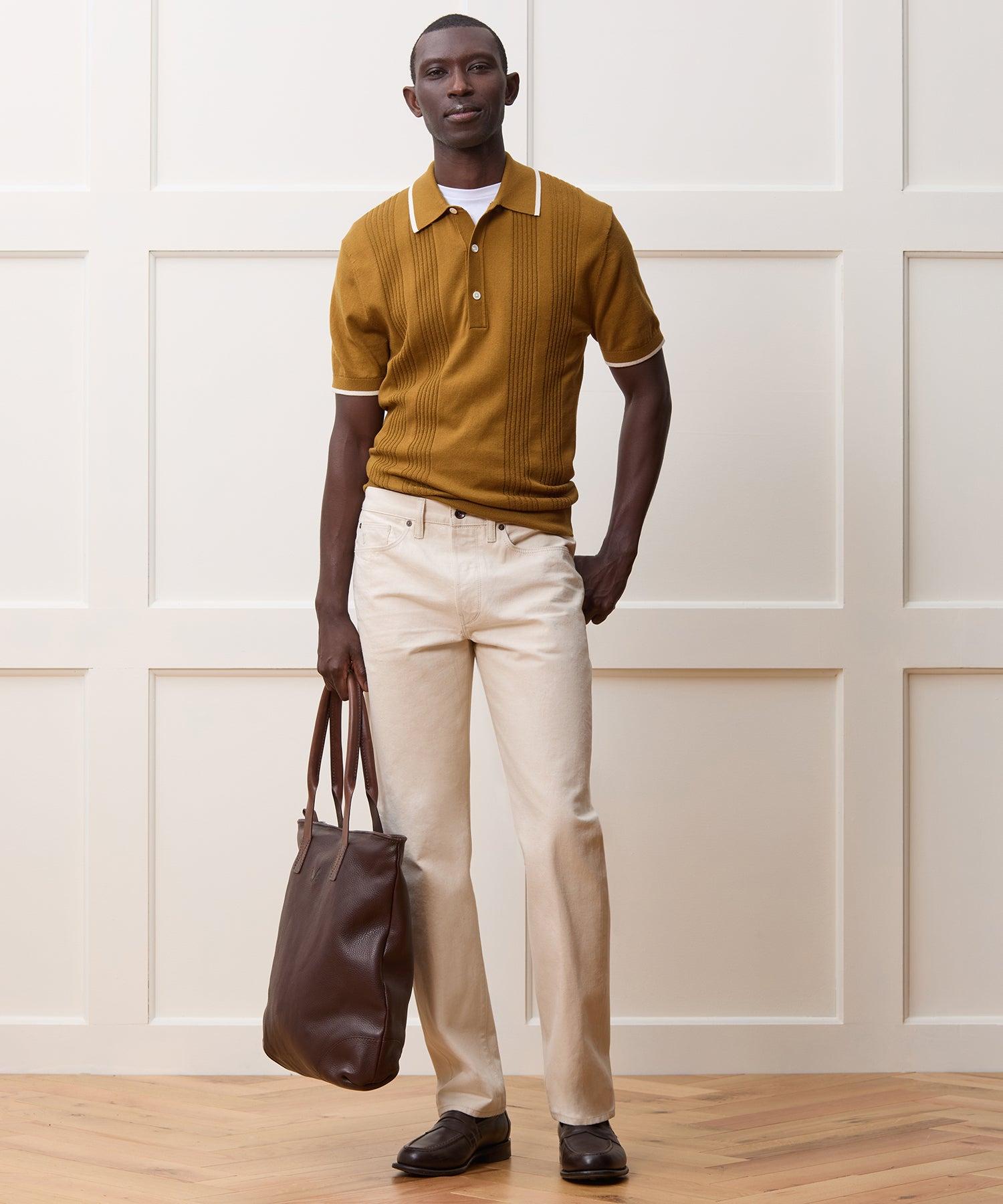 Silk-Cotton Tipped Sweater Polo Product Image