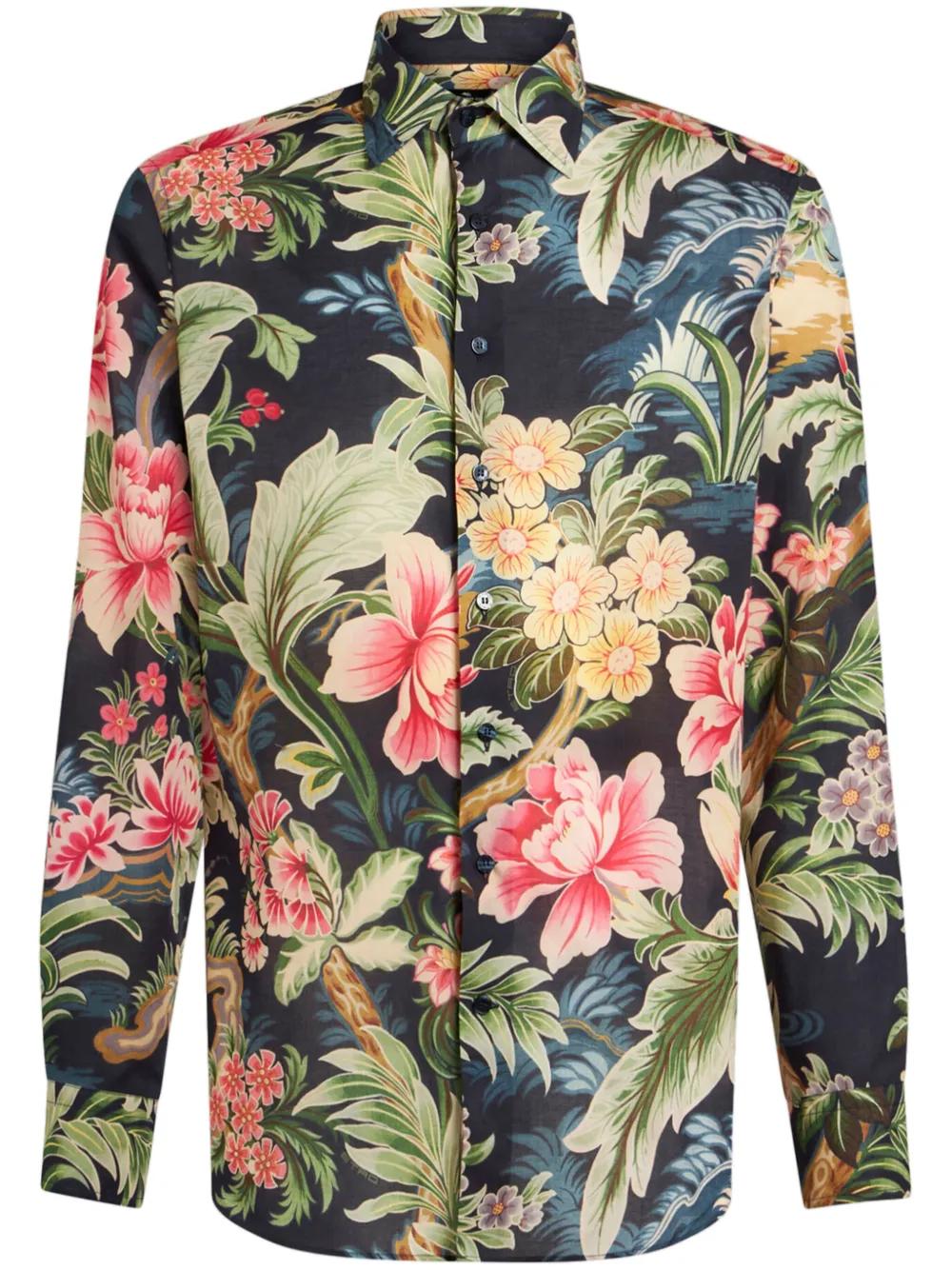 floral-print cotton shirt Product Image