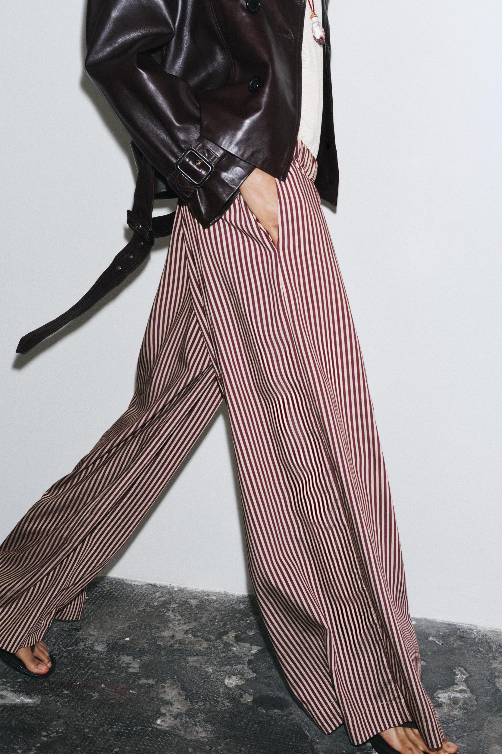 ZW COLLECTION STRIPED FLOWY PANTS Product Image