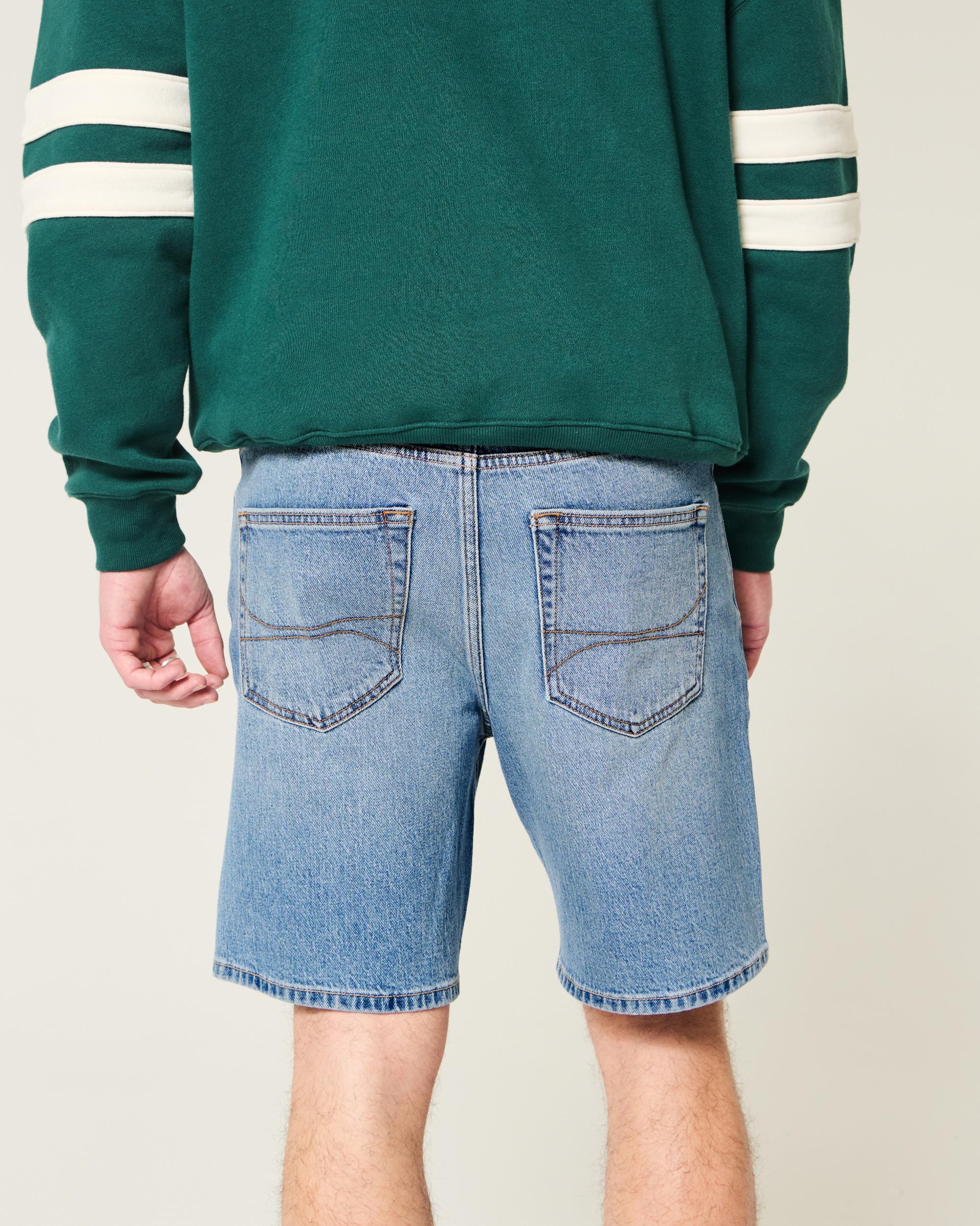 Above-the-Knee Loose Denim Shorts Product Image