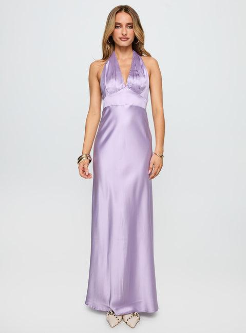 Big Screen Halter Maxi Dress Lilac Product Image
