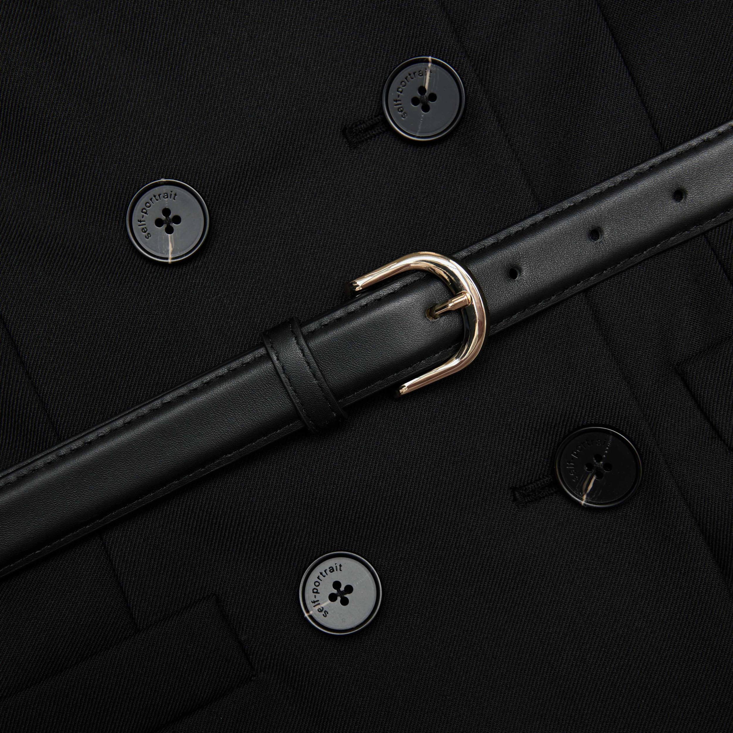 Black Wool Crepe Midi Dress Product Image