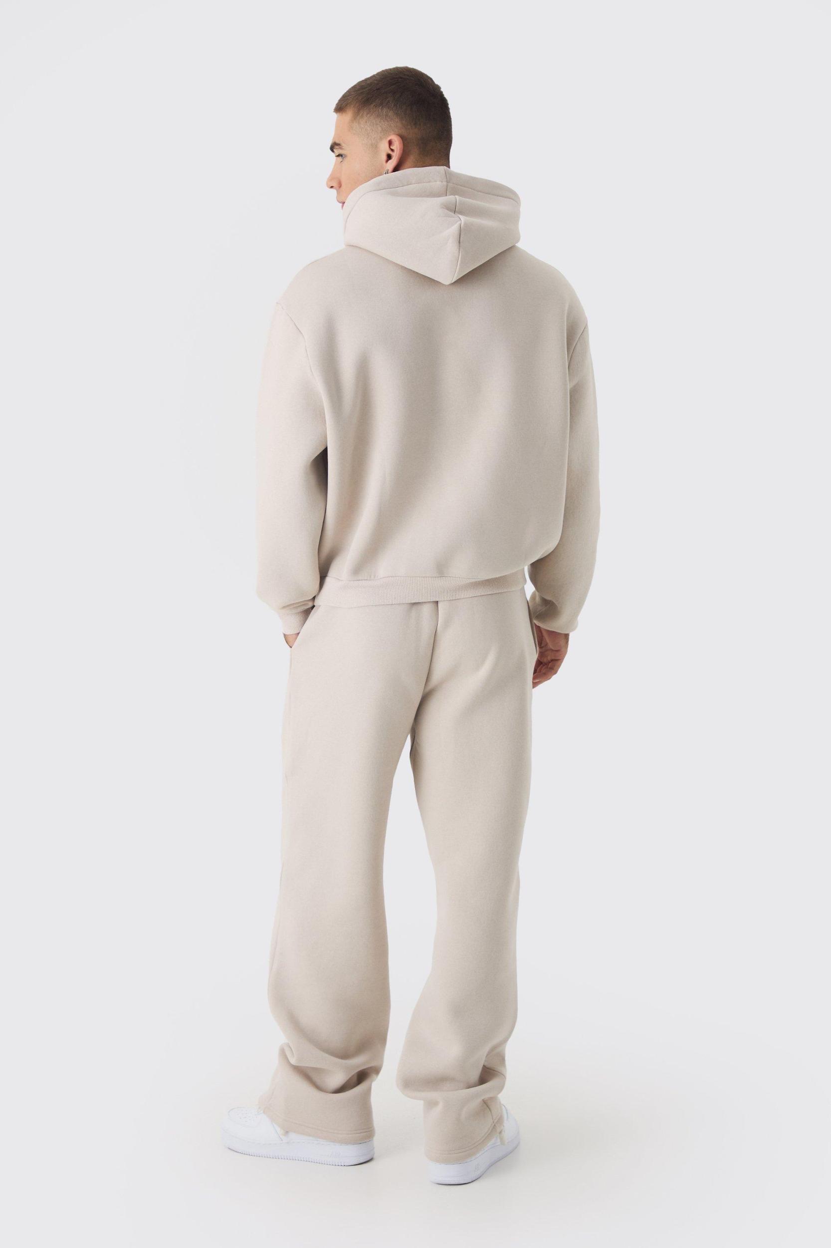 Oversized Boxy Varsity Embossed Hoodie Tracksuit | boohooMAN USA Product Image