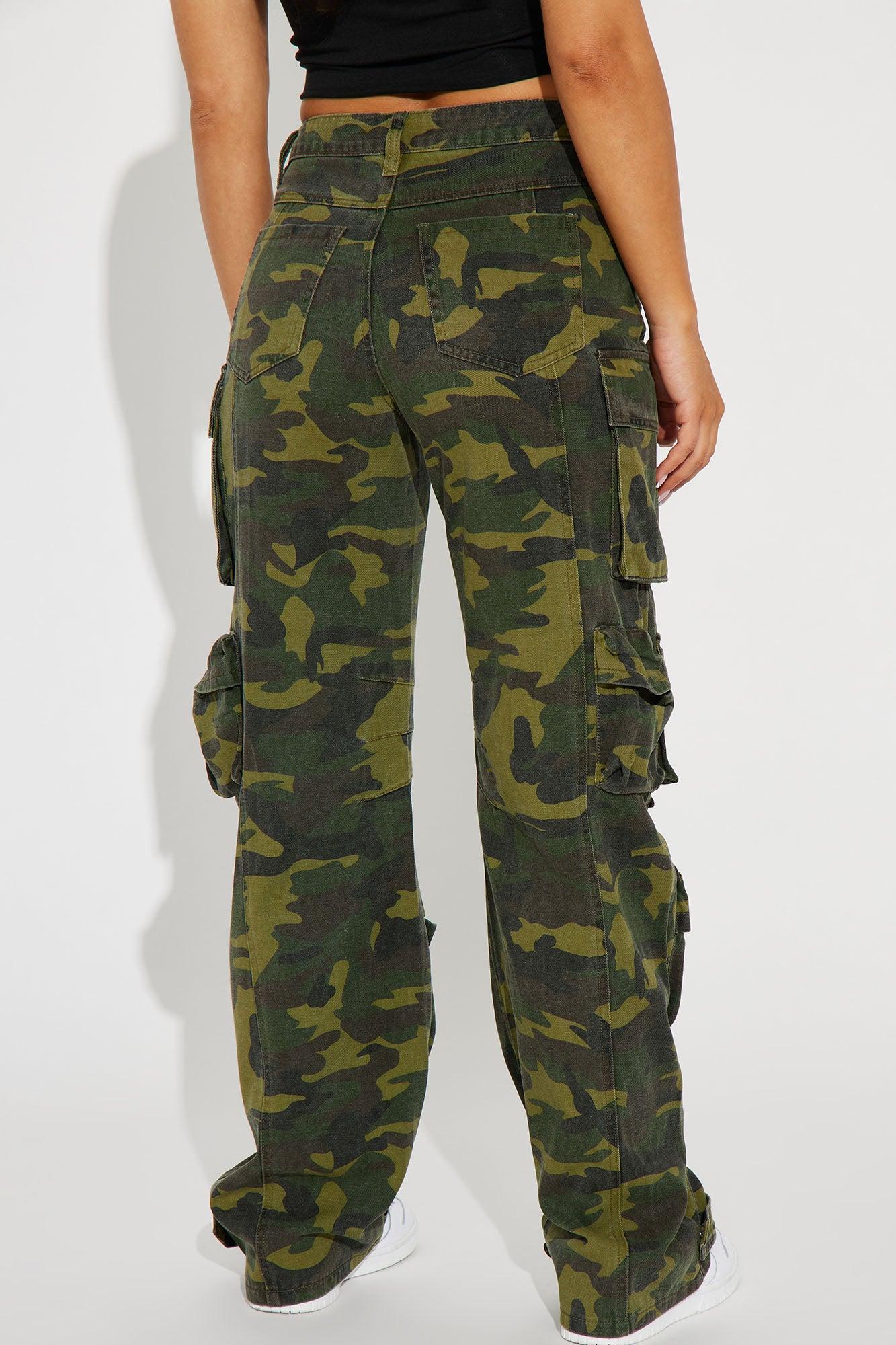 No Regrets Camo Cargo Pant - Olive/combo Product Image