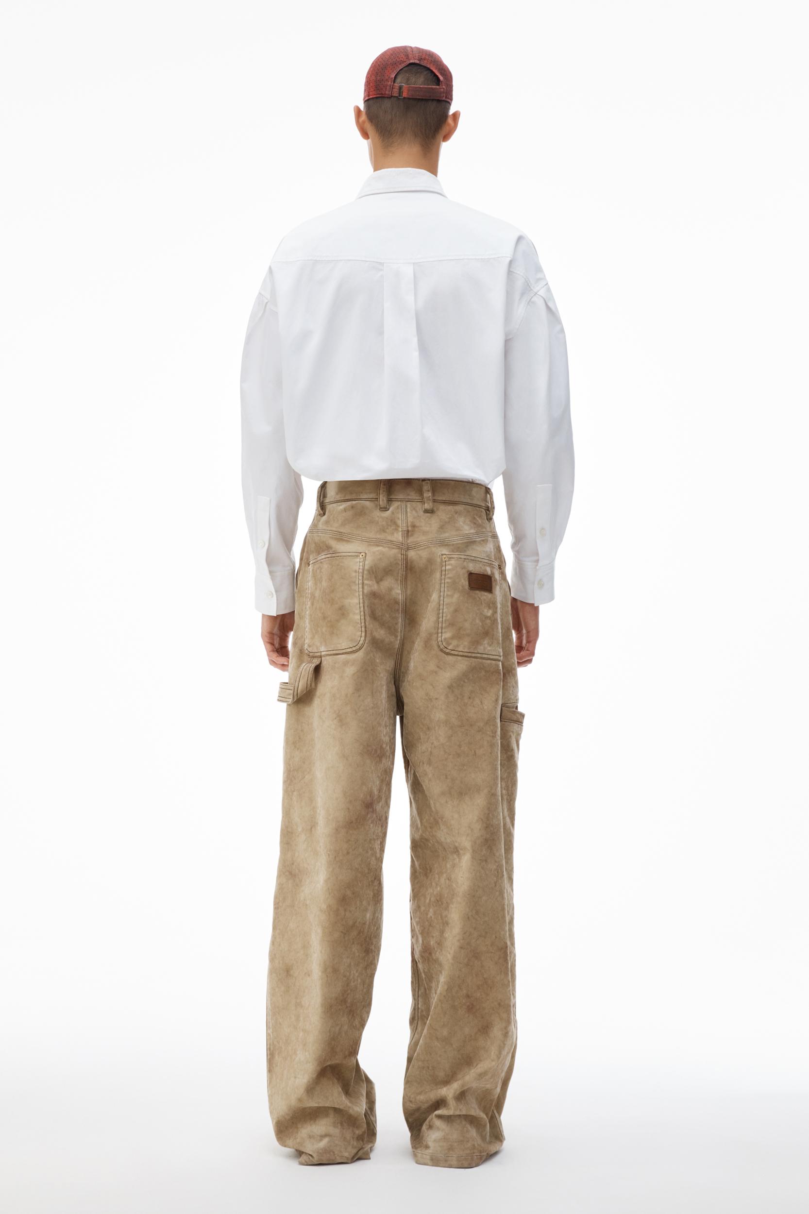 Rounded Carpenter Jeans With Weathered Flocking Product Image