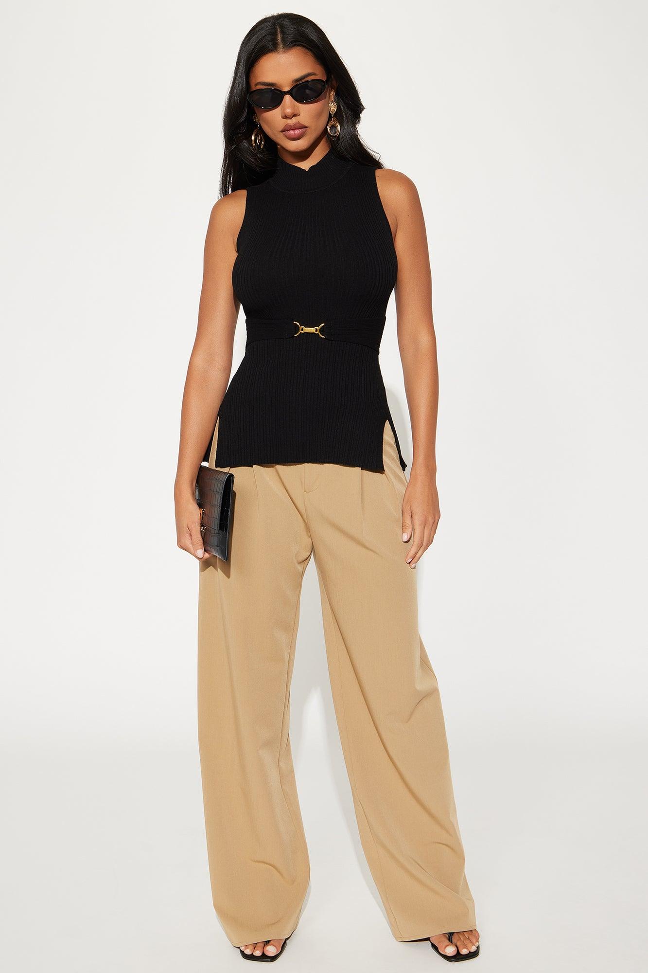 Autumn Ribbed Turtle Neck Top - Black Product Image