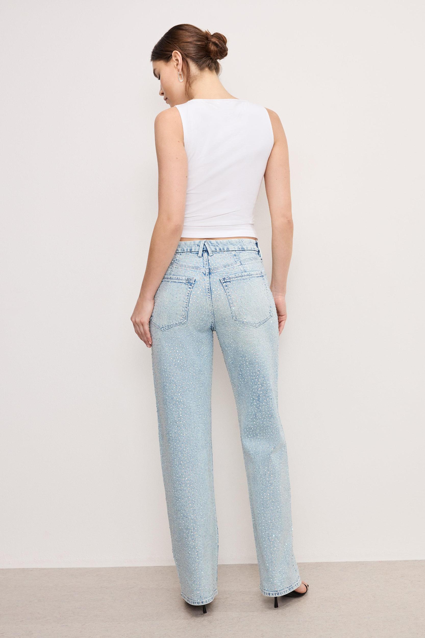 GOOD 90S RELAXED RHINESTONE JEANS | INDIGO975 Product Image