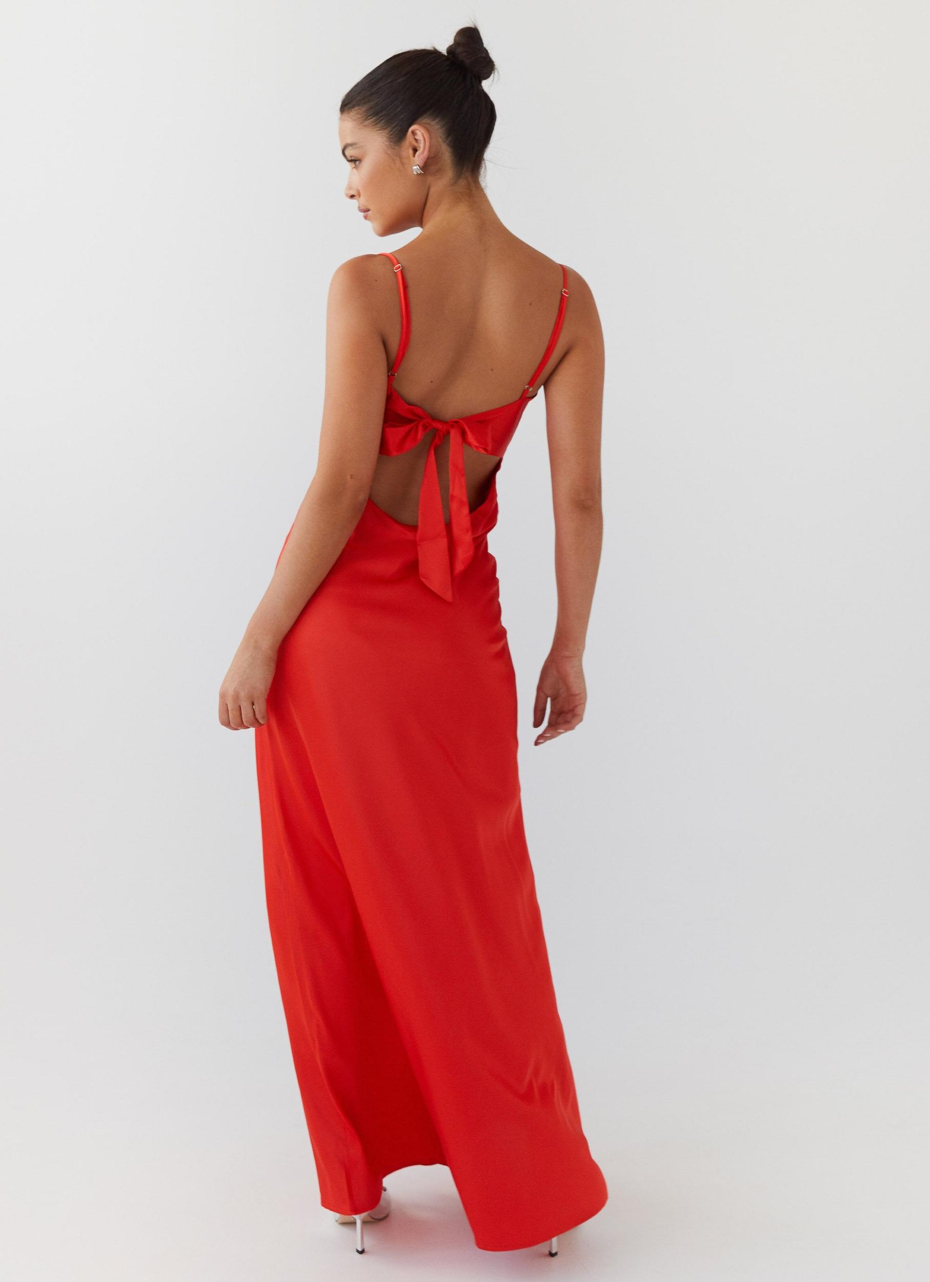 Flora Satin Maxi Dress - Citrus Product Image