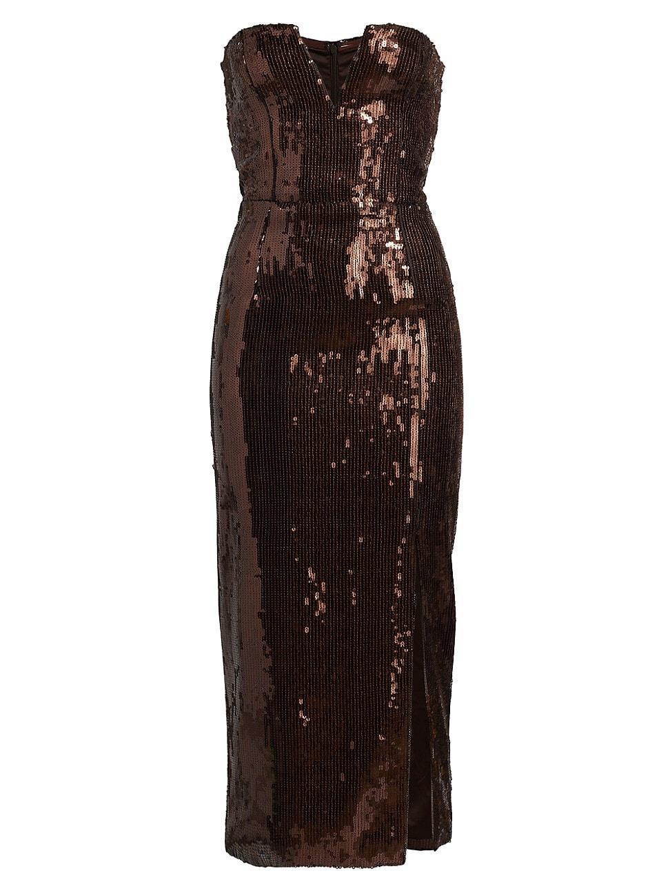 Womens Blaine Sequined Strapless Midi-Dress Product Image