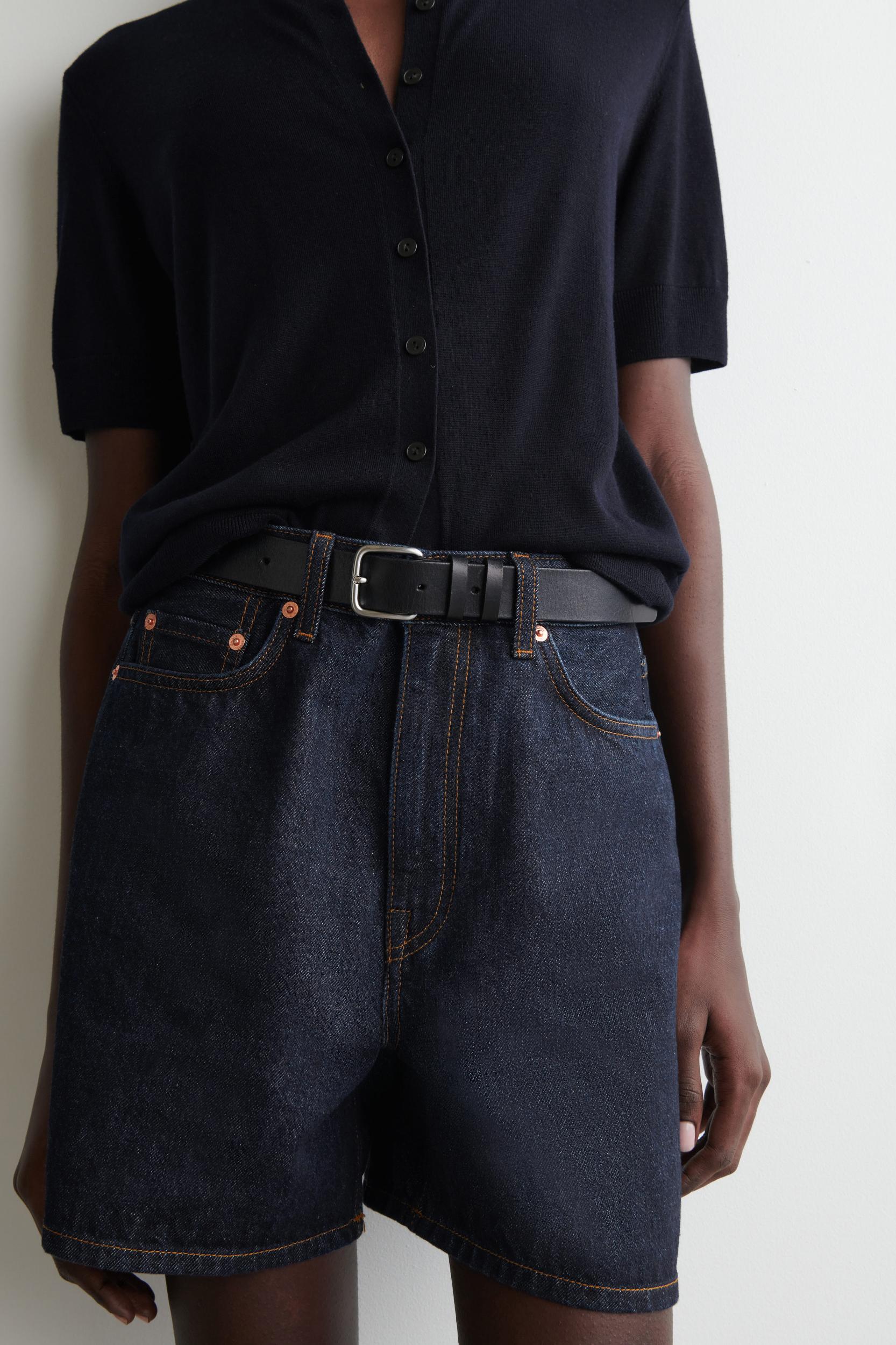 HIGH-RISE DENIM SHORTS Product Image