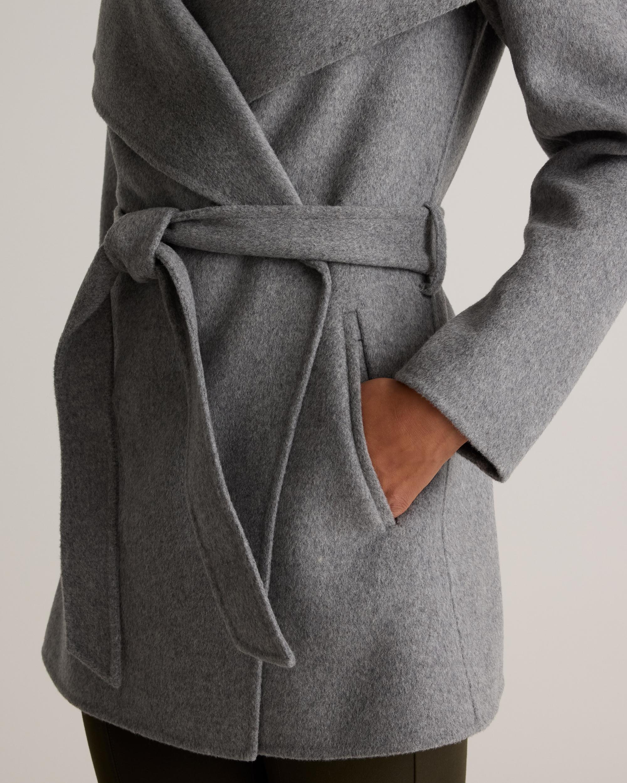 Quince | Women's Double-Faced Merino Wool Draped Collar Short Wrap Coat Product Image
