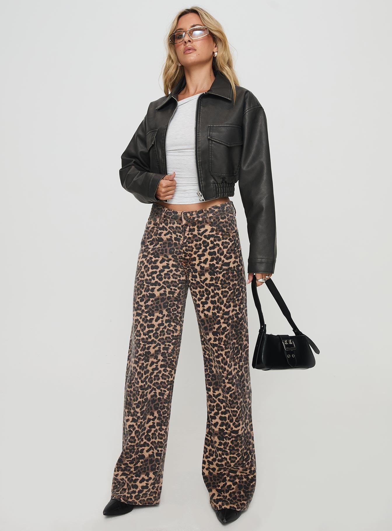 Eavar Faux Leather Jacket Washed Black Product Image