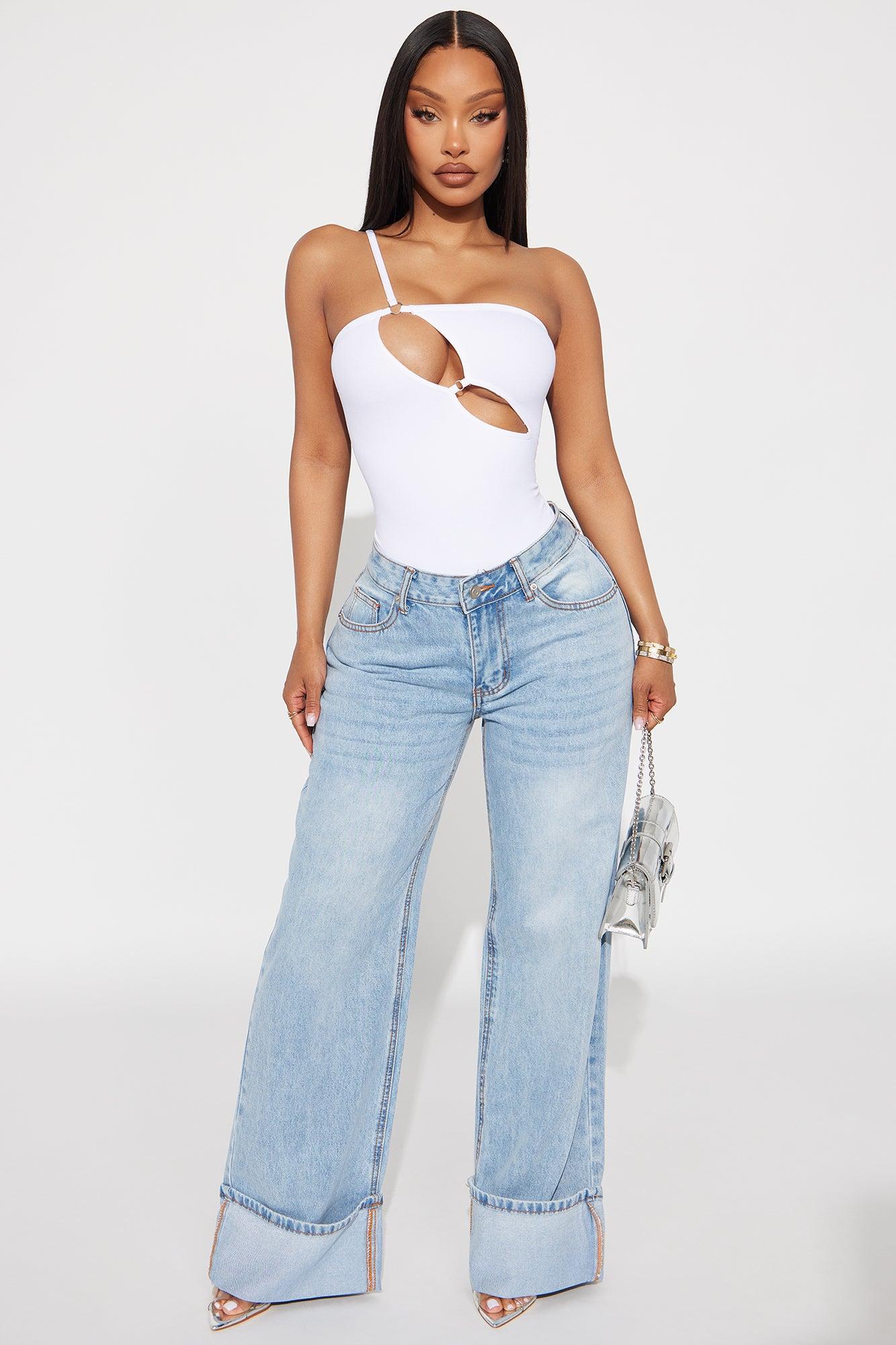 Daydream One Shoulder Seamless Bodysuit - White Product Image